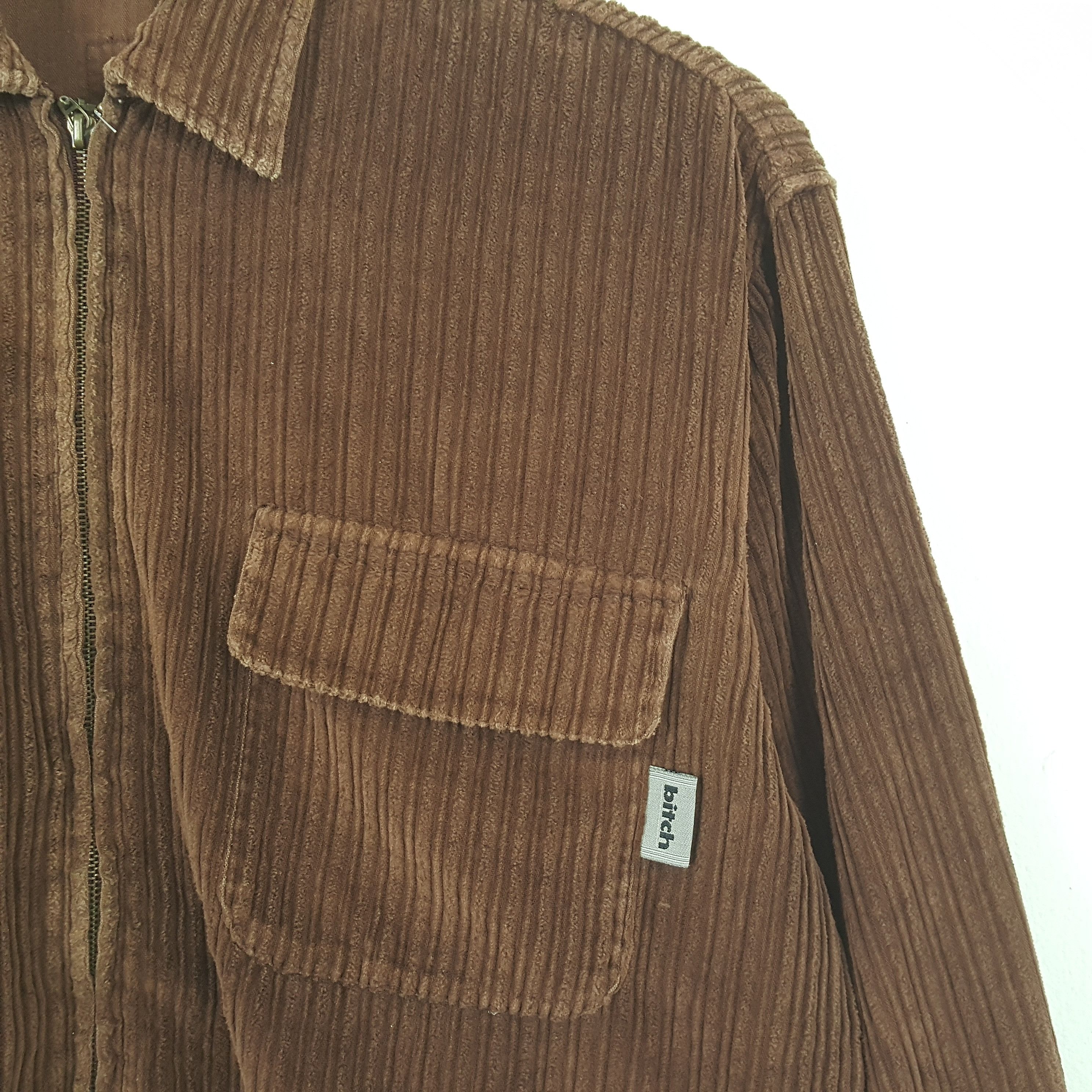 Vintage Vintage BITCH SKATEBOARD Corduroy Style Zipper Jacket Size US XL / EU 56 / 4 - 2 Thumbnail