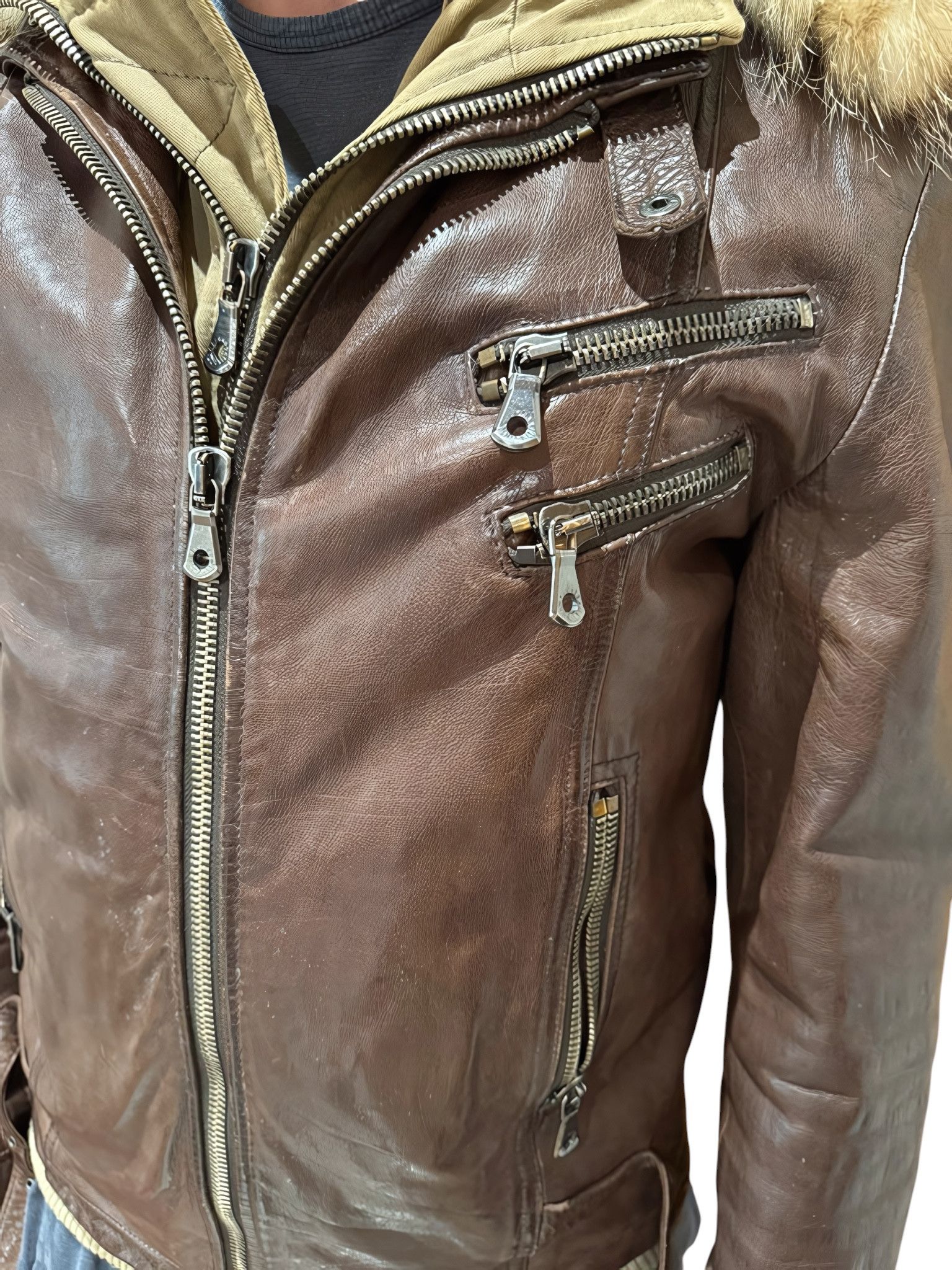 Dolce & Gabbana F/W 2005 BUFFALO LEATHER HOODED JACKET Size US M / EU 48-50 / 2 - 7 Thumbnail
