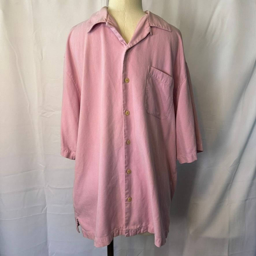 Tommy Bahama Tommy Bahama Silk Casual Button Down Shirt Pink Men XL Size US XL / EU 56 / 4 - 1 Thumbnail