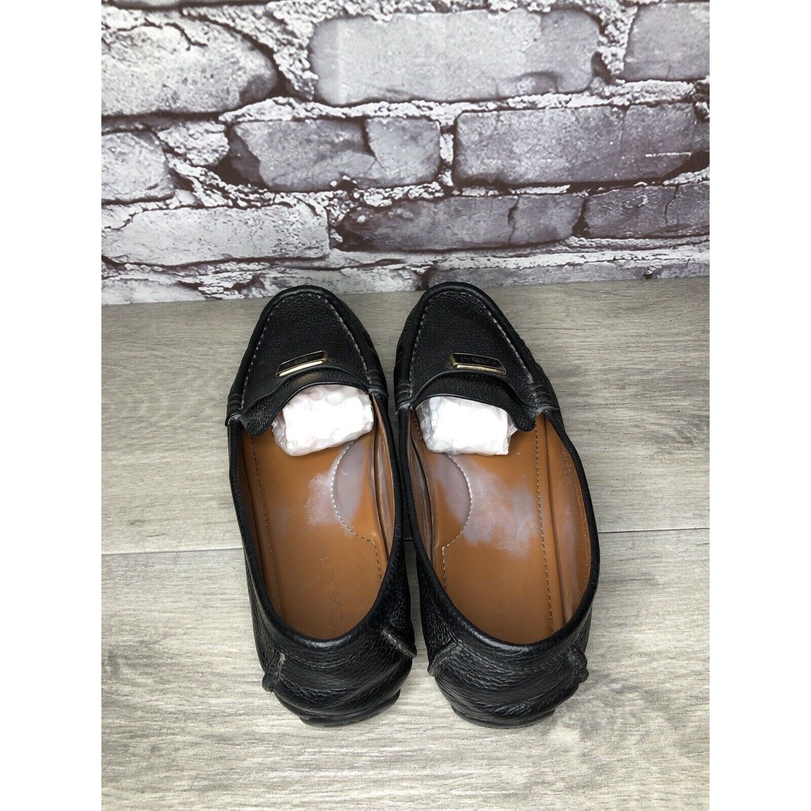 Coach Coach Black Pebbled Leather Badge Moccasin Loafers Shoes Wom Size US 8.5 / IT 38.5 - 6 Thumbnail