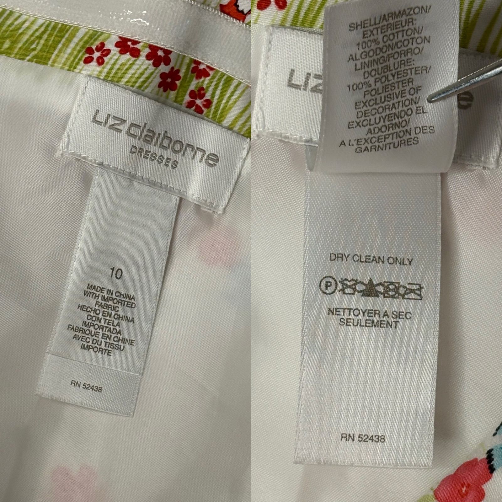 Other Liz Claiborne Spring Parade Strapless A-line Dress 10 White Size L / US 10 / IT 46 - 2 Thumbnail