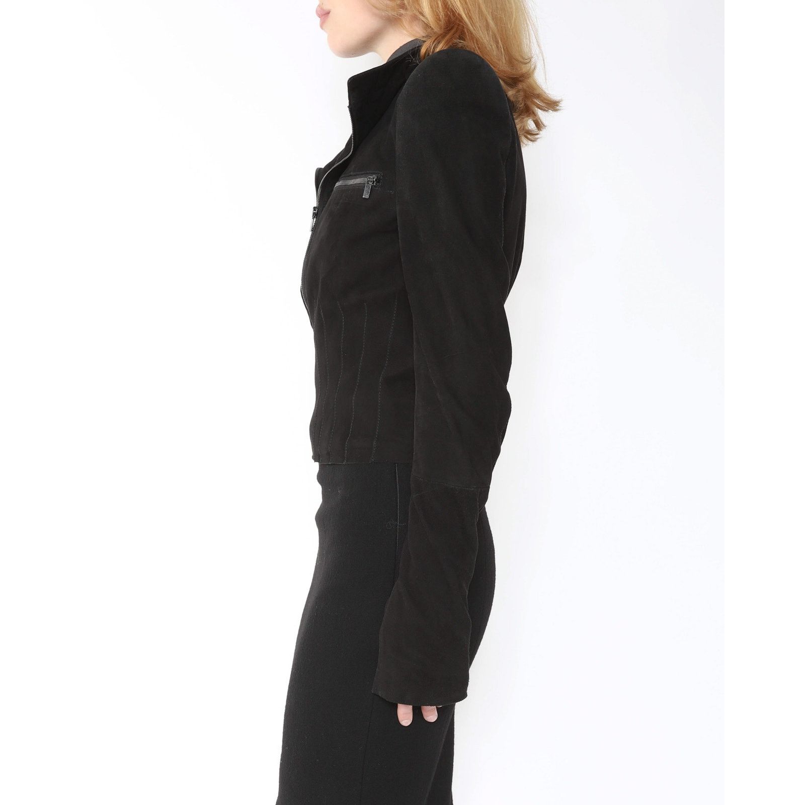 Haider Ackermann SS13 Tailored Zip Jacket in Black Suede Size XS / US 0-2 / IT 36-38 - 4 Thumbnail
