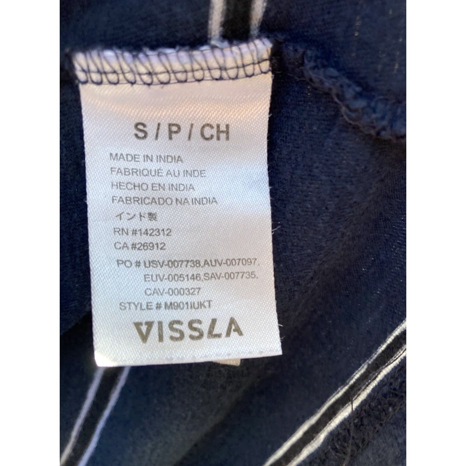 Vissla VISSLA Shirt Mens Blue Striped Pocket T-Shirt Size US M / EU 48-50 / 2 - 6 Thumbnail