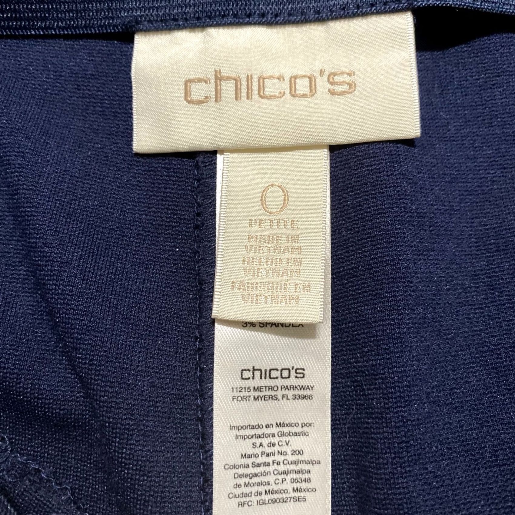 Vintage Chico's Pants Women 4P Solid Blue Straight Pull On Mid Rise Ankle Petite Size 27" / US 4 / IT 40 - 3 Thumbnail