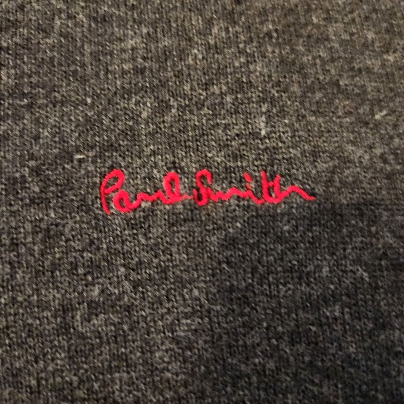 Paul Smith Paul Smith Mens Sweater Charcoal Gray XL Logo Pullover Lightweight Knit Cotton V-Neck Pullover Size US XL / EU 56 / 4 - 2 Thumbnail