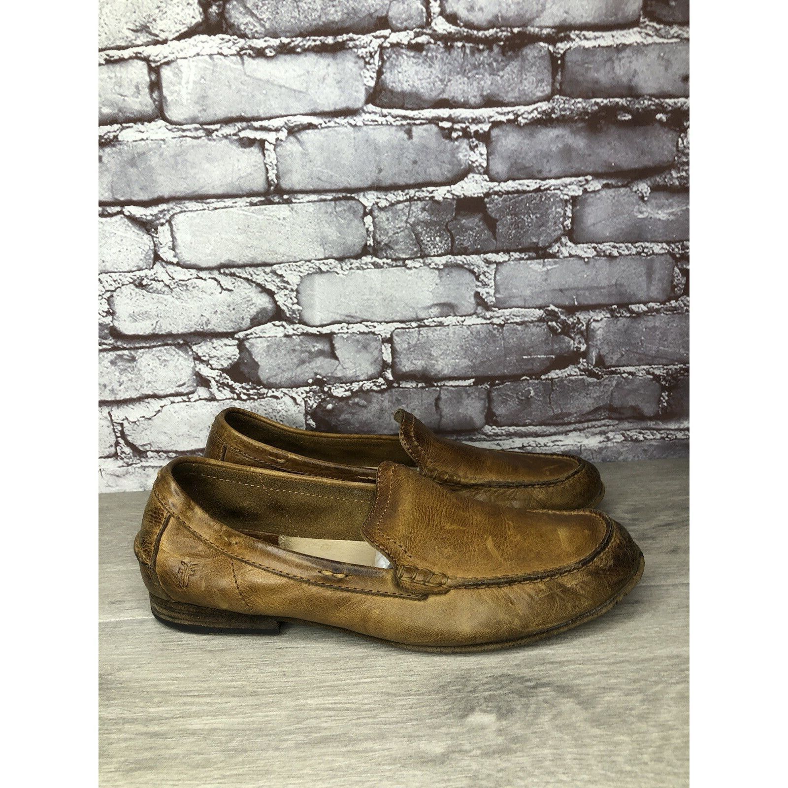 Frye FRYE Loafer Brown Leather Slip On Comfort Moccasin Driver Me Size US 11 / EU 44 - 7 Thumbnail