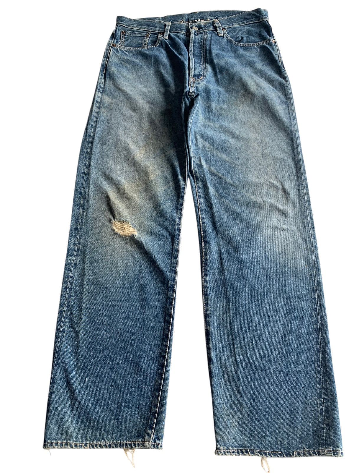 Japanese Brand × Kapital × Vintage SPELLBOUND DOMINGO SELVEDGE BUTTON FLY DISTRESSED DENIM Size US 32 / EU 48 - 3 Thumbnail