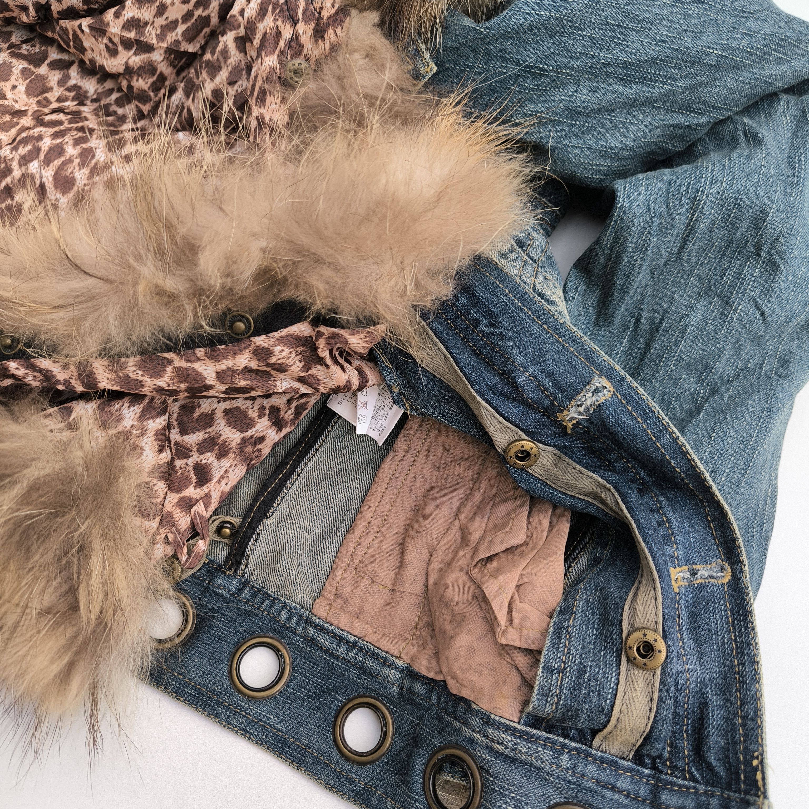 Japanese Brand Fur raccoon crop denim jacket Size S / US 4 / IT 40 - 7 Thumbnail