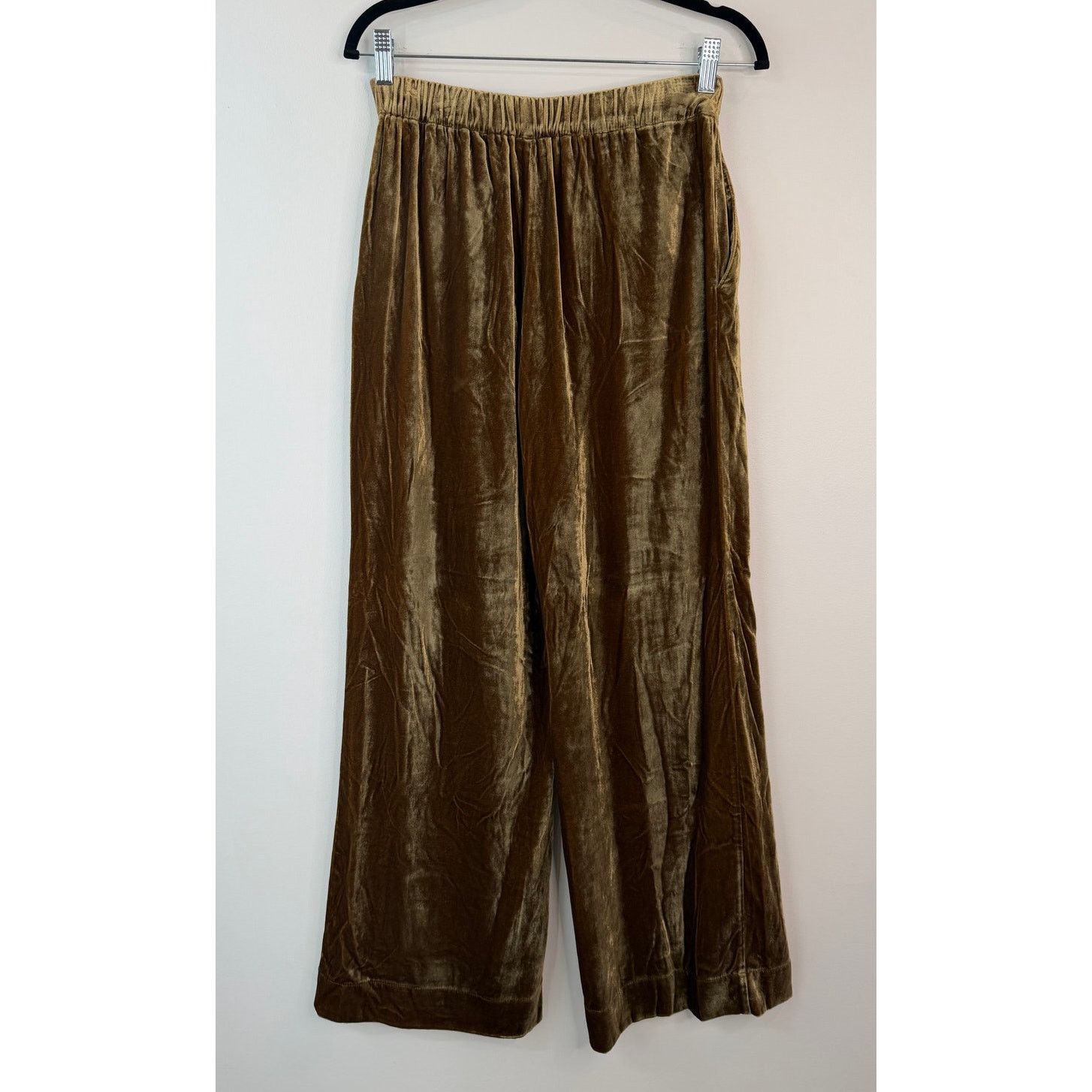 Faherty NWT Faherty Stretch Silk Blend Velvet Gold Genevieve Pants Size 26" / US 2 / IT 38 - 2 Thumbnail
