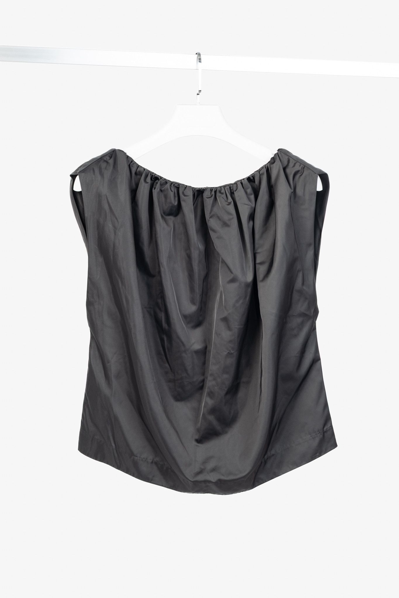 HERSKIND Herskind Martina Steel Satin Gathered Sleeveless Top Size S / US 4 / IT 40 - 1 Thumbnail