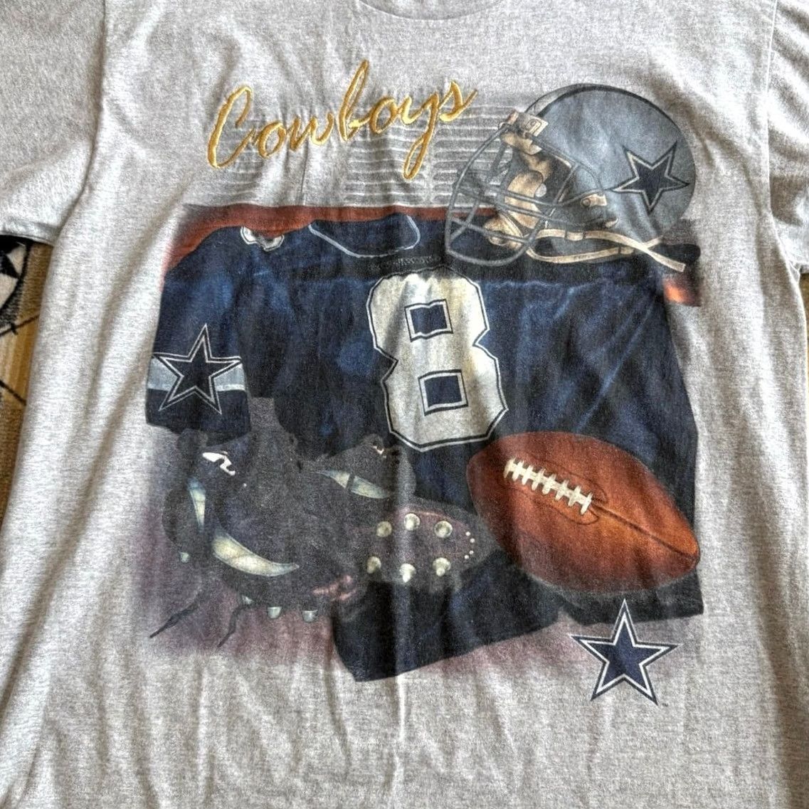 Lee VINTAGE Dallas Cowboys NFL Football T-Shirt Large Lee Sport 90s Mens Gray Size US L / EU 52-54 / 3 - 2 Thumbnail