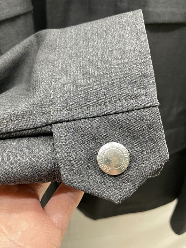 Brunello Cucinelli BRUNELLO CUCINELLI Wool Nylon Charcoal Utility Jacket Size US L / EU 52-54 / 3 - 4 Thumbnail