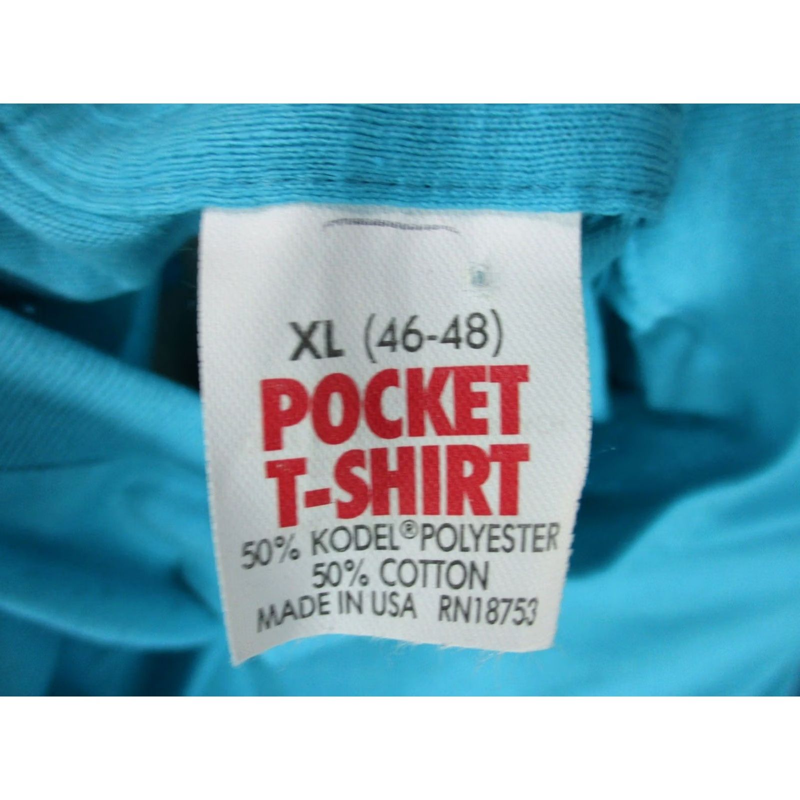 Vintage VINTAGE NOS 80s BLANK POCKET T-Shirt MEDIUM Blue Men Shirt 80s 90s Surf Rock Size US M / EU 48-50 / 2 - 8 Thumbnail