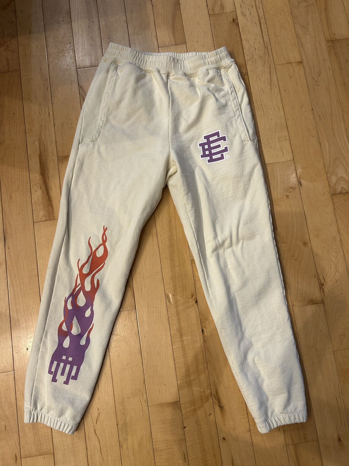 image of Eric Emanuel Sweatpants in Cream/White, Men's (Size 32)