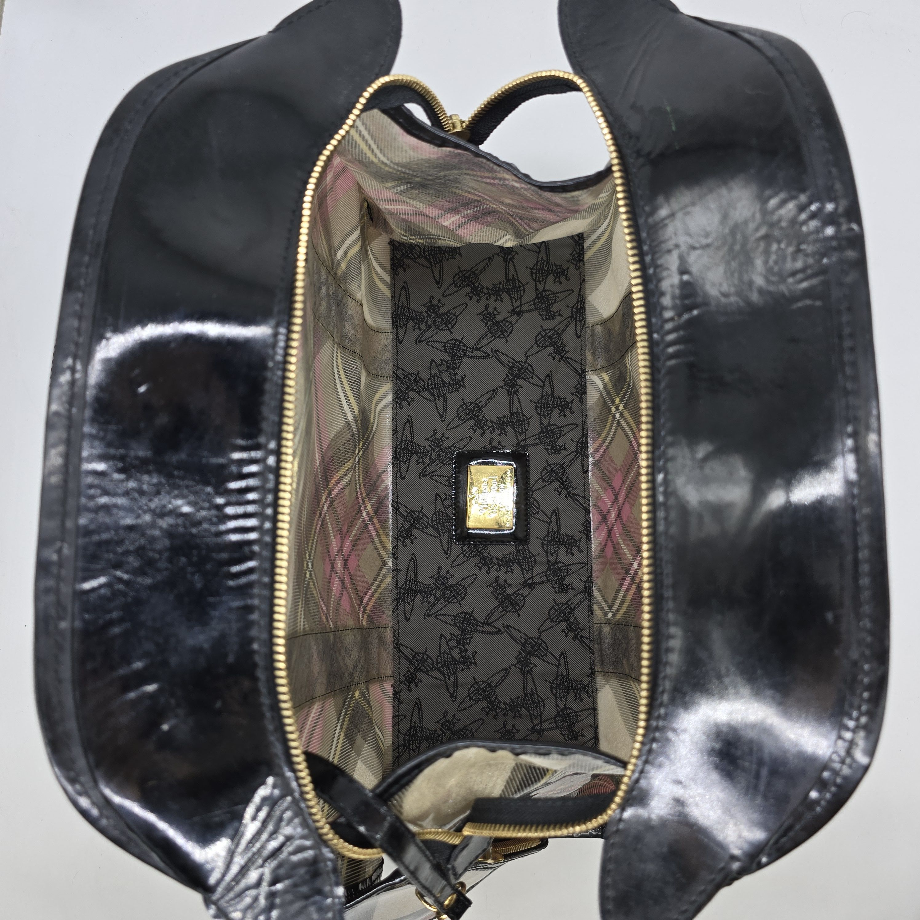 Vivienne Westwood Vivienne Westwood - Orb Glitter Check Yasmine Bag - Large Size ONE SIZE - 6 Thumbnail