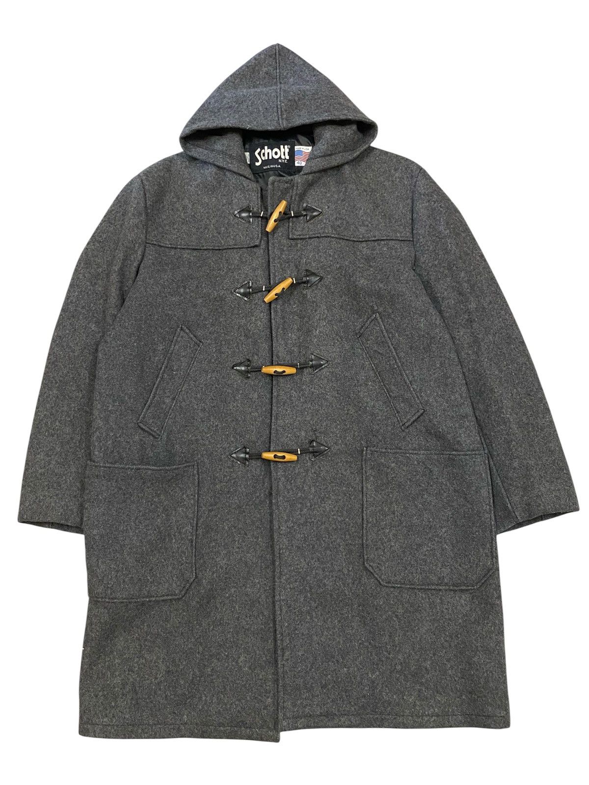 Schott Vtg Schott N.Y.C USA Duffle Wool Jacket Size US S / EU 44-46 / 1 - 2 Thumbnail