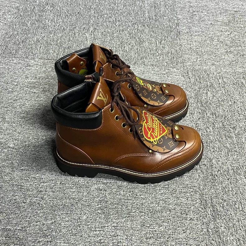 Louis Vuitton Louis Vuitton Brown Lace-Up Ankle Outdoor Boots Size US 7 / EU 40 - 4 Thumbnail