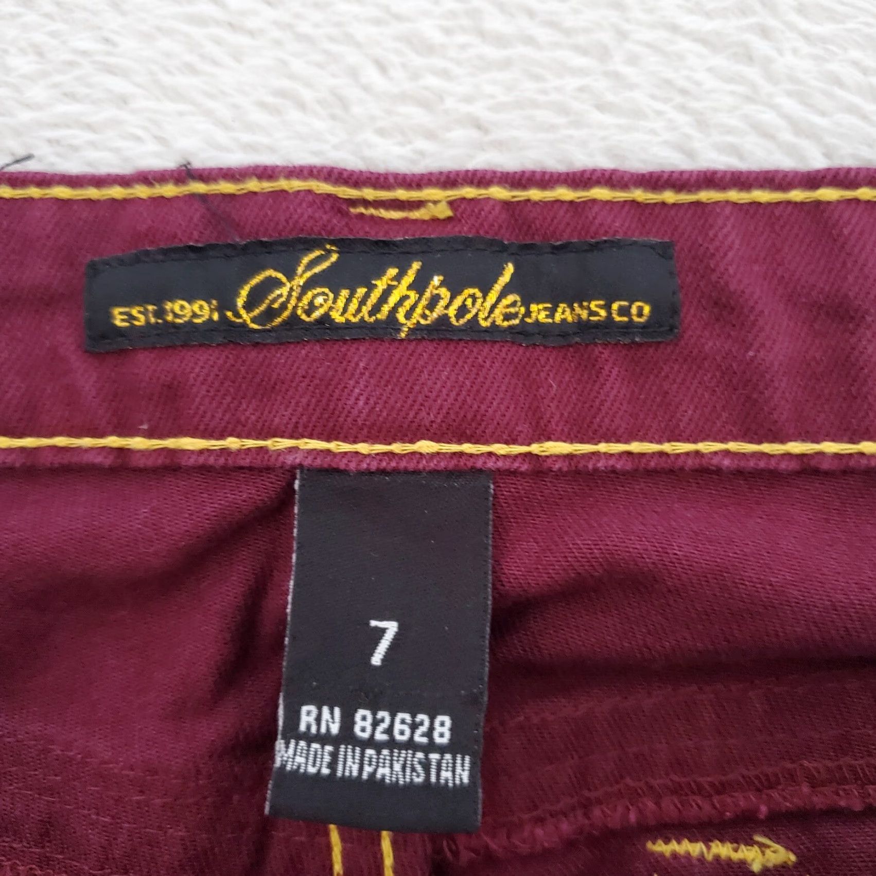 Southpole Southpole Jeans Women 7 Burgundy Low Rise Skinny Embroidered Stretch Pockets 90s Size 28" / US 6 / IT 42 - 4 Thumbnail