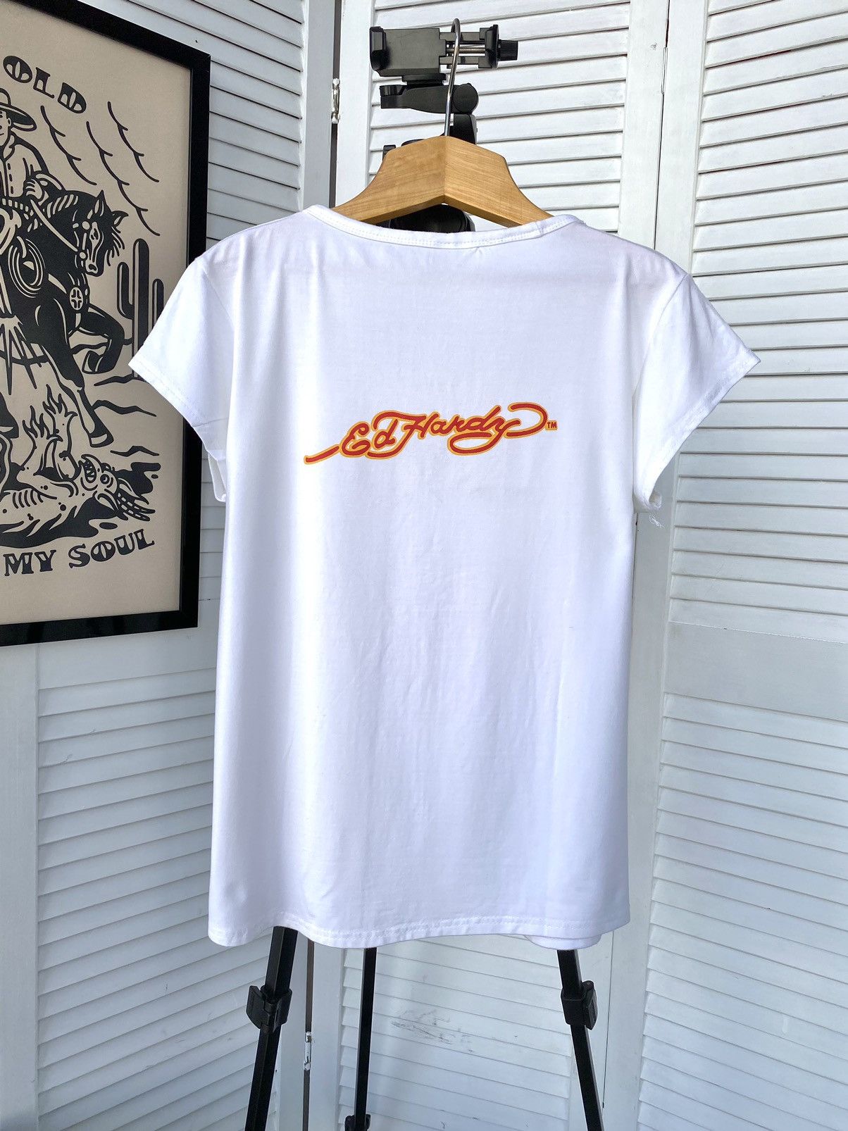 Ed Hardy × Vintage Vintage Y2K Ed Hardy Skull Short Sleeve Tee Shirt Size M / US 6-8 / IT 42-44 - 2 Thumbnail