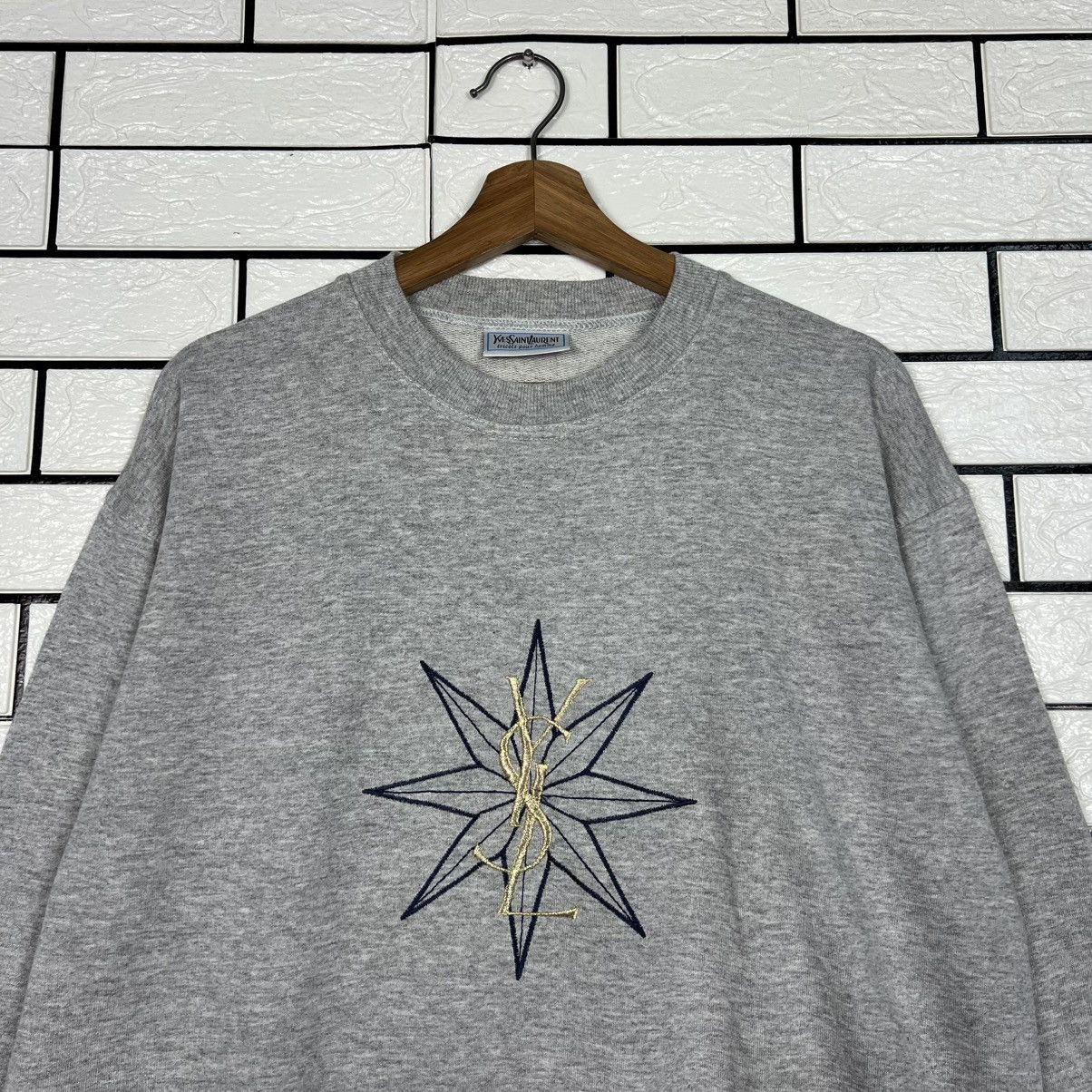 Yves Saint Laurent 90's YSL Embroidered Logo Crewneck Sweatshirt #4168-C191 Size US L / EU 52-54 / 3 - 2 Thumbnail