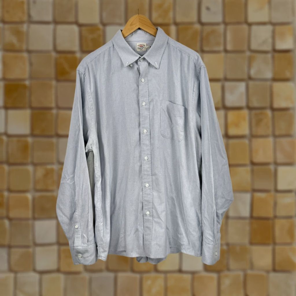 Faherty Faherty Shirt Mens XL Stretch Oxford Striped Blue White Preppy Casual Classic Size US XL / EU 56 / 4 - 1 Thumbnail