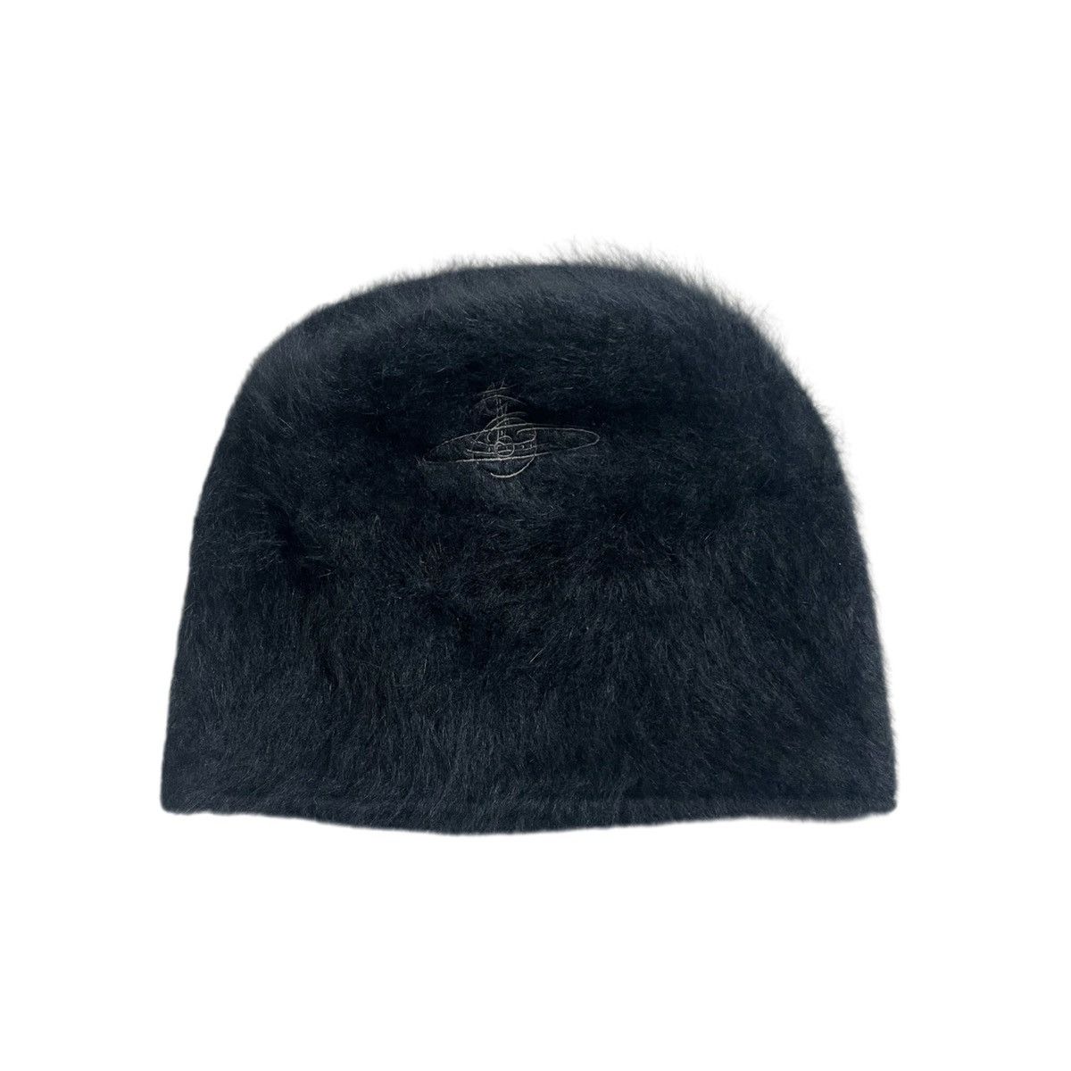 image of Vivienne Westwood Fur Mohair Beanie Hat in Black, Men's