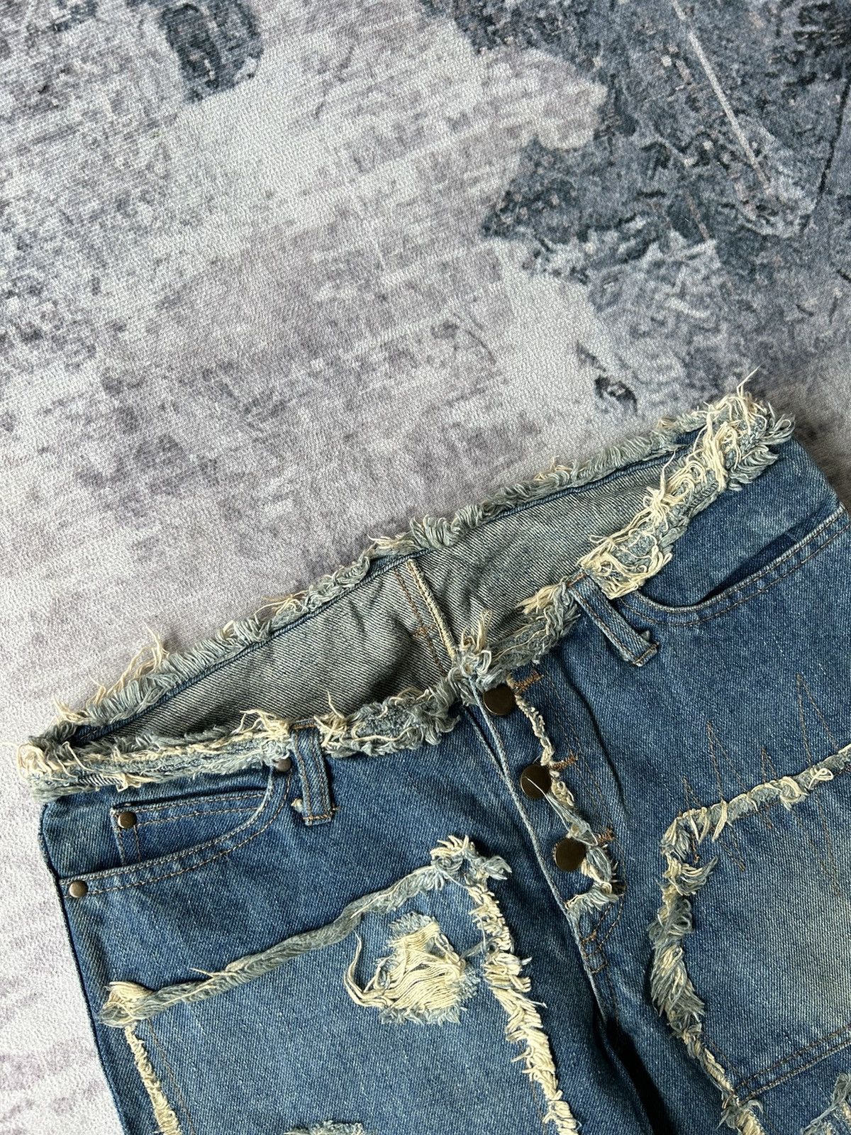 Japanese Brand Designer Patchwork Jeans Style Size US 29 - 8 Thumbnail