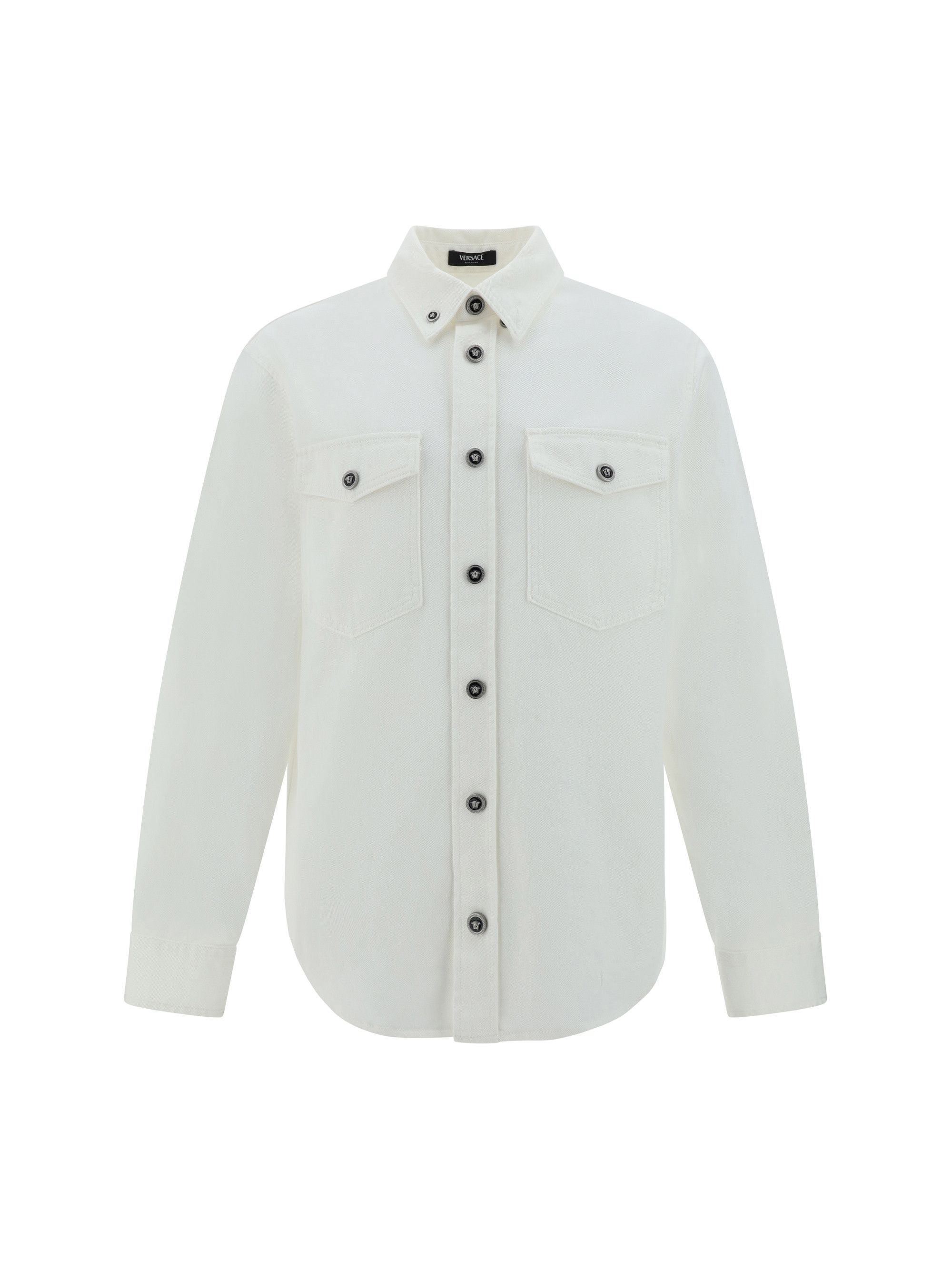 image of Versace Denim Shirt in White, Men's (Size Medium)