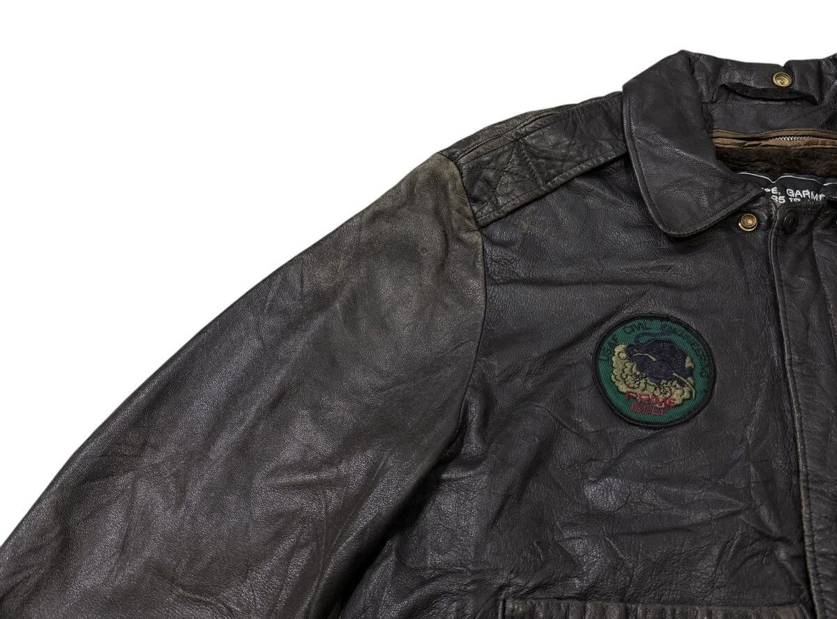 Schott Vintage Schott A2 Military Flyer Leather Jacket Size US M / EU 48-50 / 2 - 5 Thumbnail