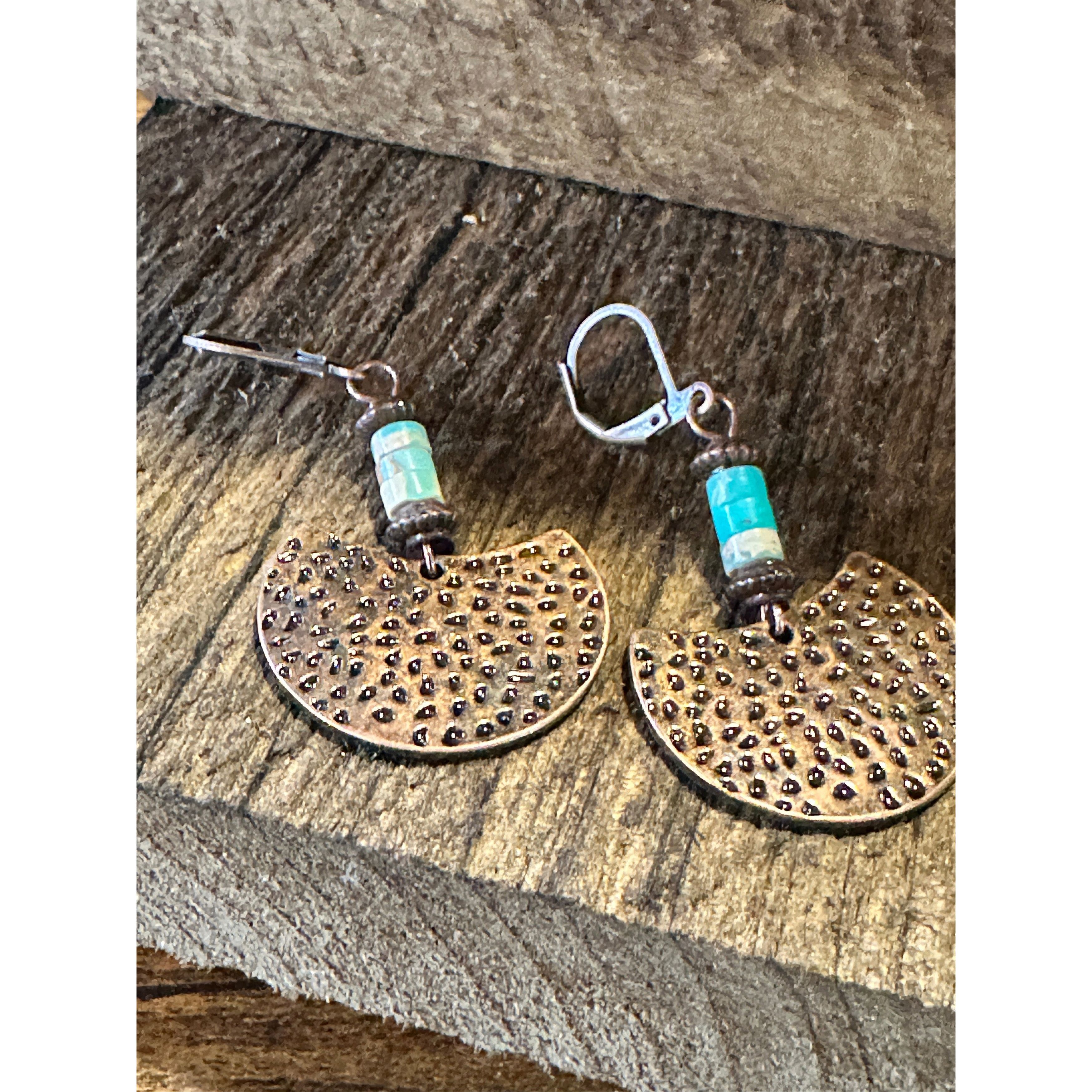 Other Boho Vintage Chic Southwestern Copper Dangle Wire Earrings, Size ONE SIZE - 1 Thumbnail