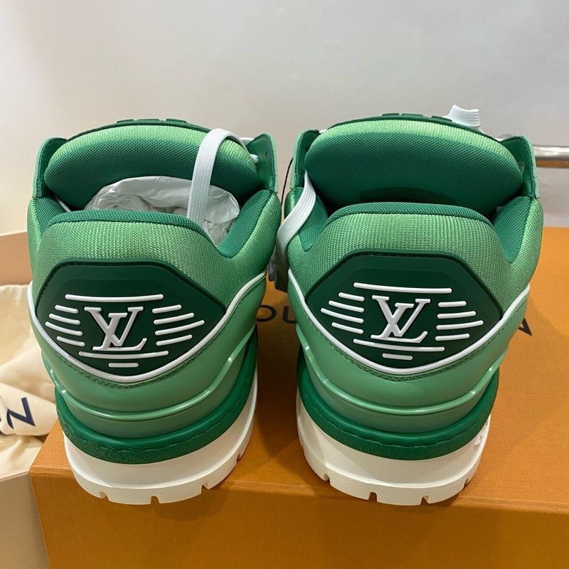 Louis Vuitton Louis Vuitton Trainer Maxi Green Low-Top Sneakers -2508 Size US 9.5 / EU 42-43 - 4 Thumbnail