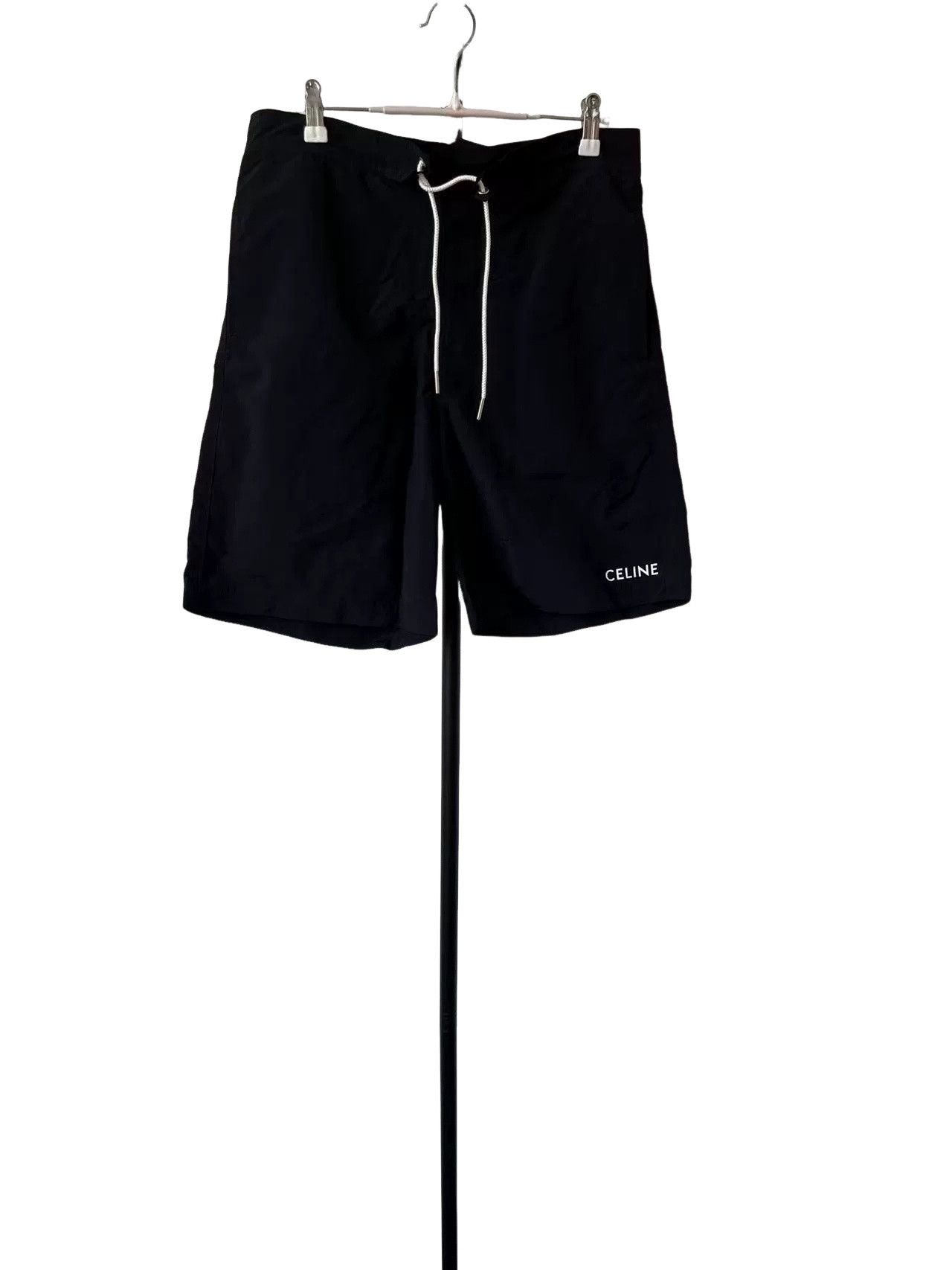 Celine CELINE Logo Print Drawstring Swim Shorts M Size US 32 / EU 48 - 1 Thumbnail