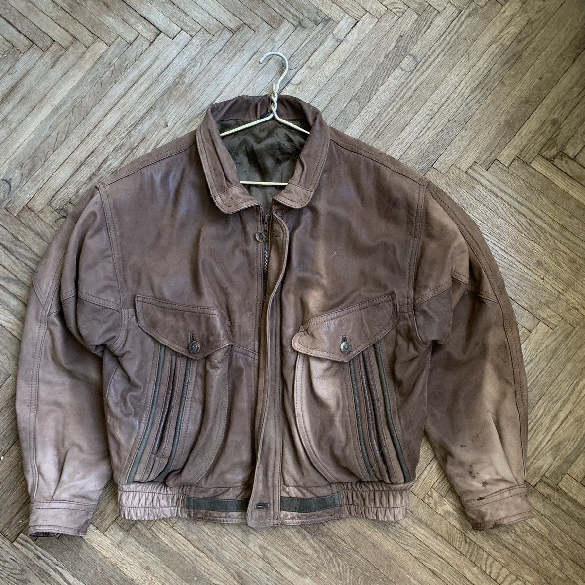 Vintage Vintage Leather Bomber Jacket Size US S / EU 44-46 / 1 - 7 Thumbnail