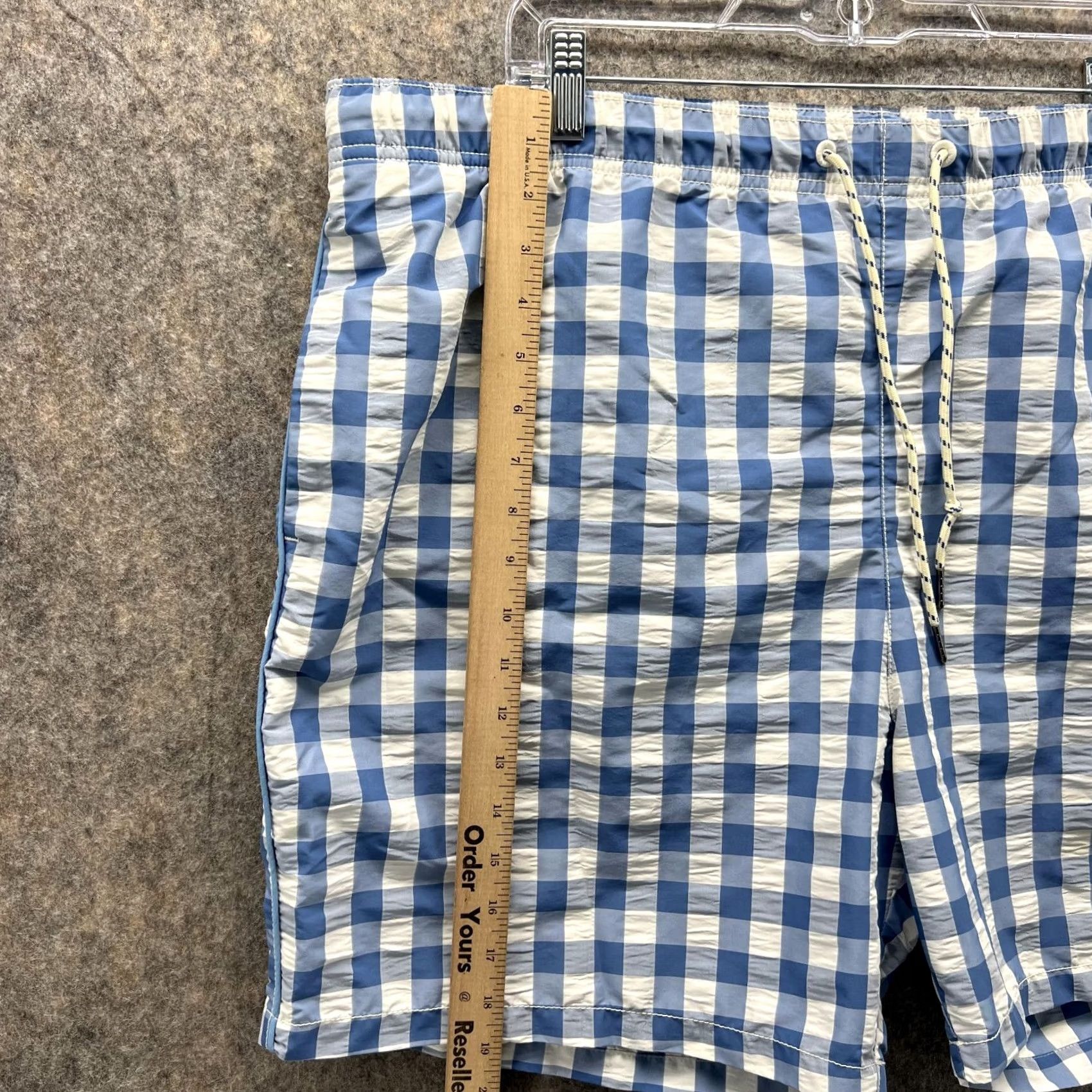 Tommy Bahama Tommy Bahama Shorts Men 2XL Blue Checkered Drawstring Elastic Waist Swim Trunks Habitat Outdoor Beachwear Mens Size US 39 - 6 Thumbnail