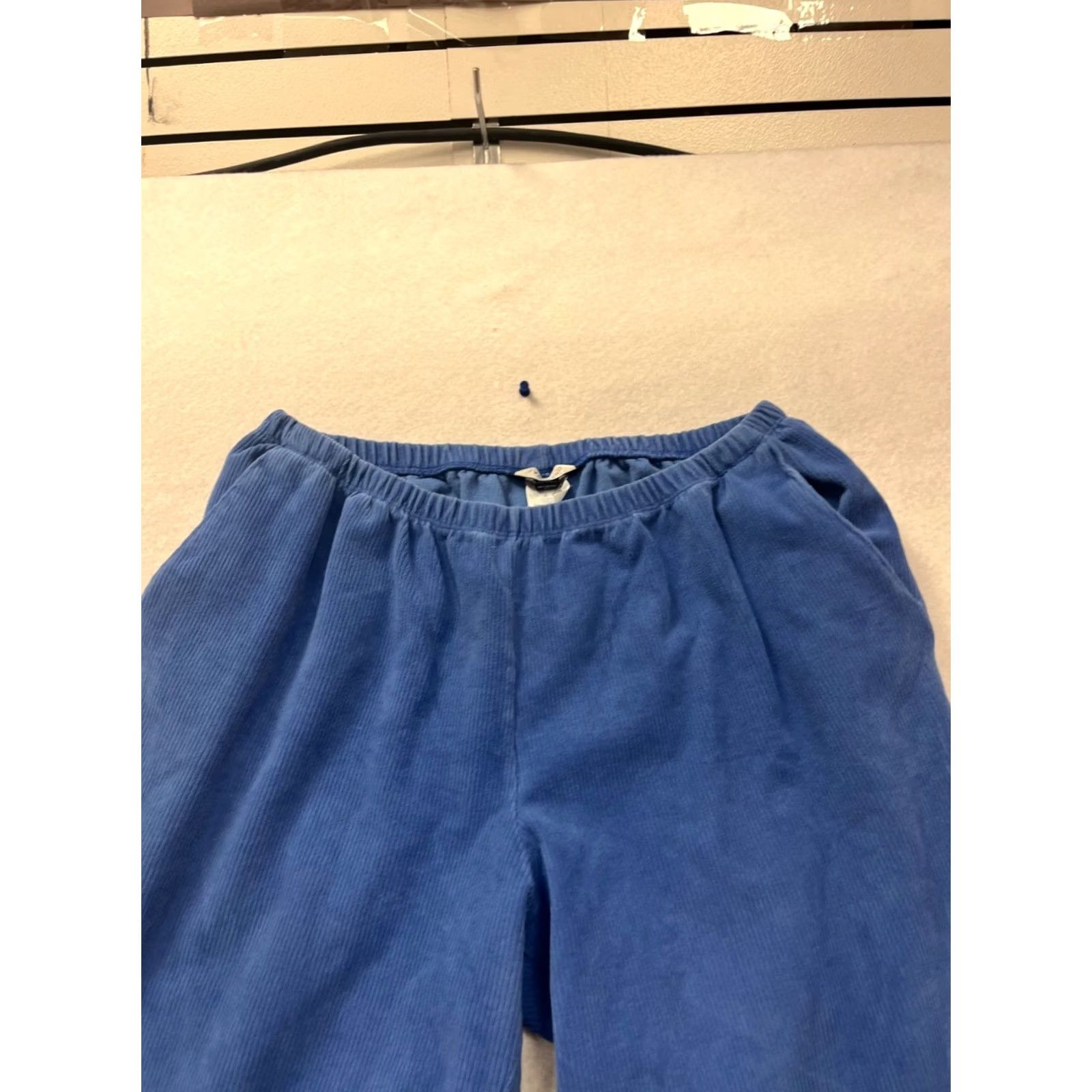 Lands' End Lands' End Corduroy Pants Womens M Blue Regular Straight-Leg Ankle Cotton Polyester Front Flat Front Machine Washable Size 32" / US 10 / IT 46 - 6 Thumbnail