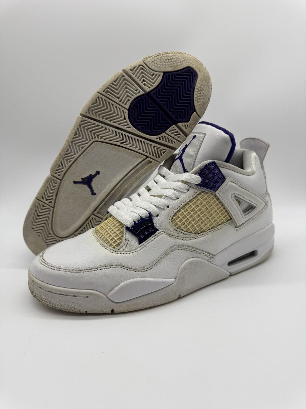 Jordan Brand × Nike Nike Air Jordan 4 Retro Mid Purple Metallic Men’s Size 9.5 Size US 9.5 / EU 42-43 - 1 Thumbnail