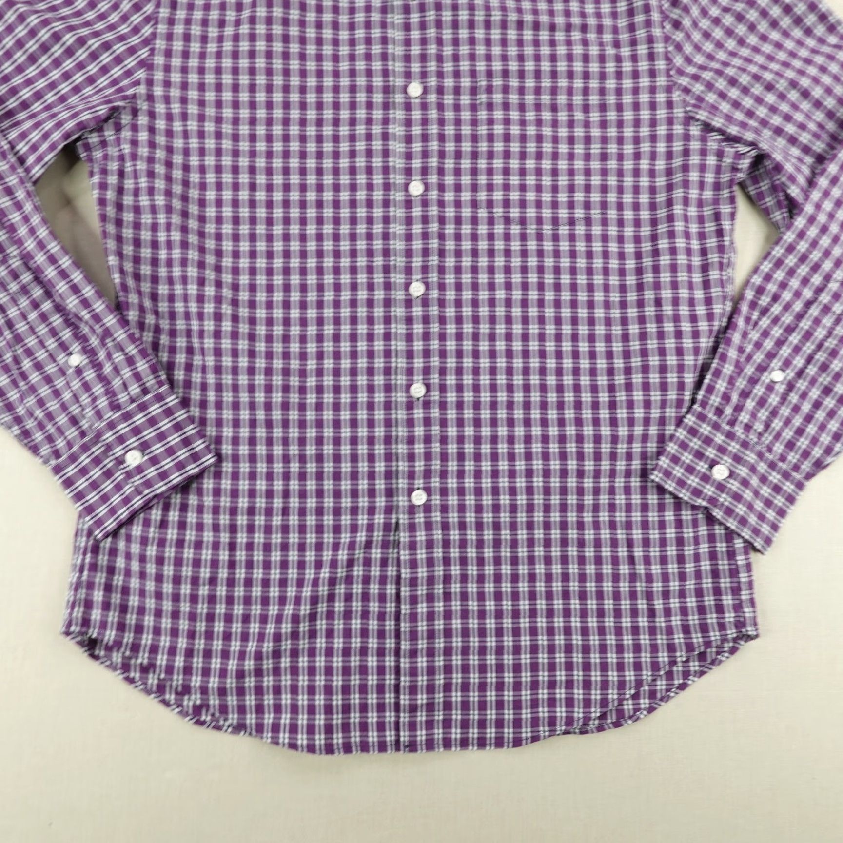 J.Crew VINTAGE J.CREW Men's Shirt Adult Medium Long Sleeve Cotton Plaid Button-Up Classic Purple Size US M / EU 48-50 / 2 - 3 Thumbnail