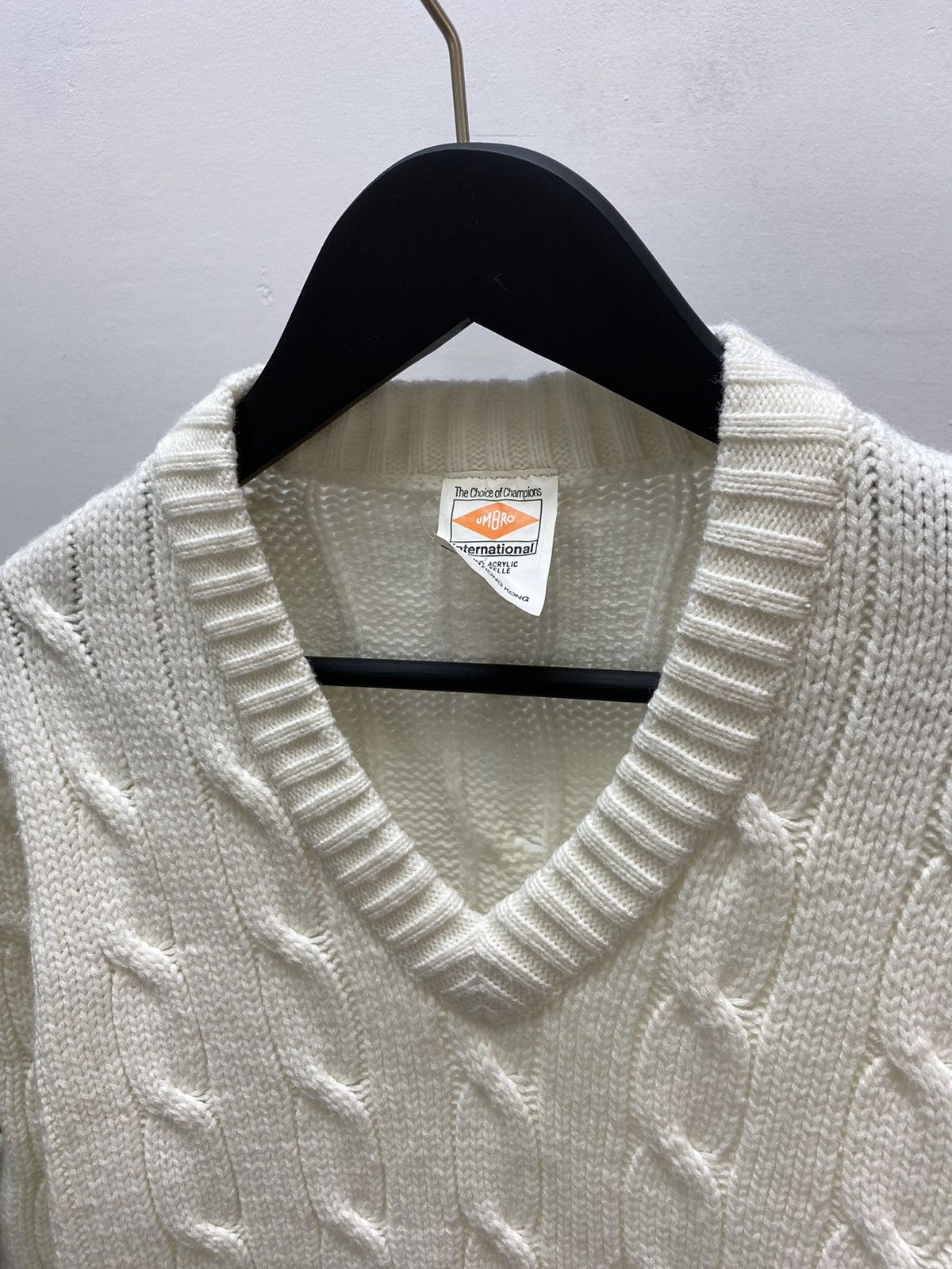 Umbro × Vintage Vintage 70s 80s Umbro Cable Sweater Men’s Sport White M Size US M / EU 48-50 / 2 - 9 Thumbnail