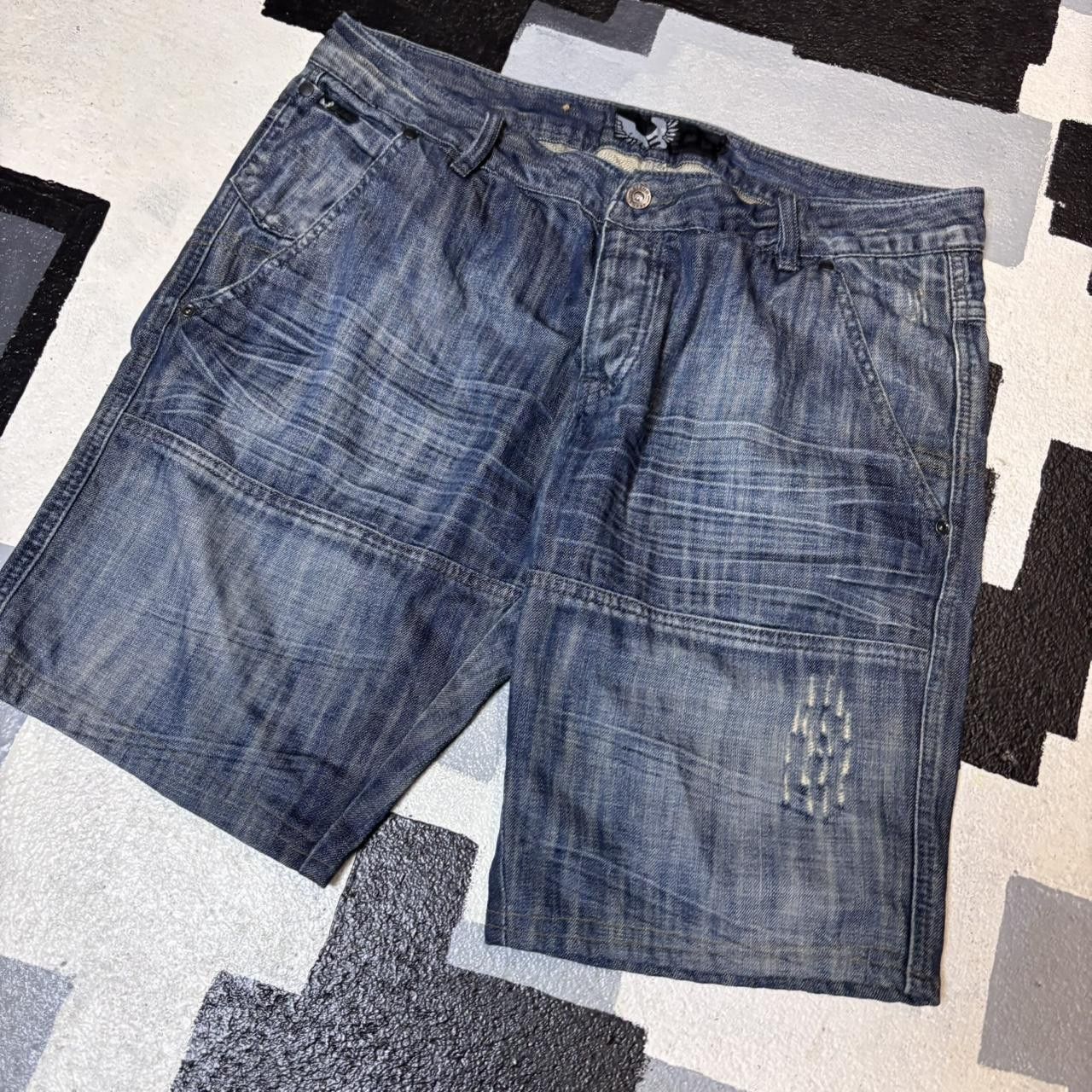 Japanese Brand × Vintage Vintage y2k baggy skater denim shorts Size US 38 / EU 54 - 3 Thumbnail
