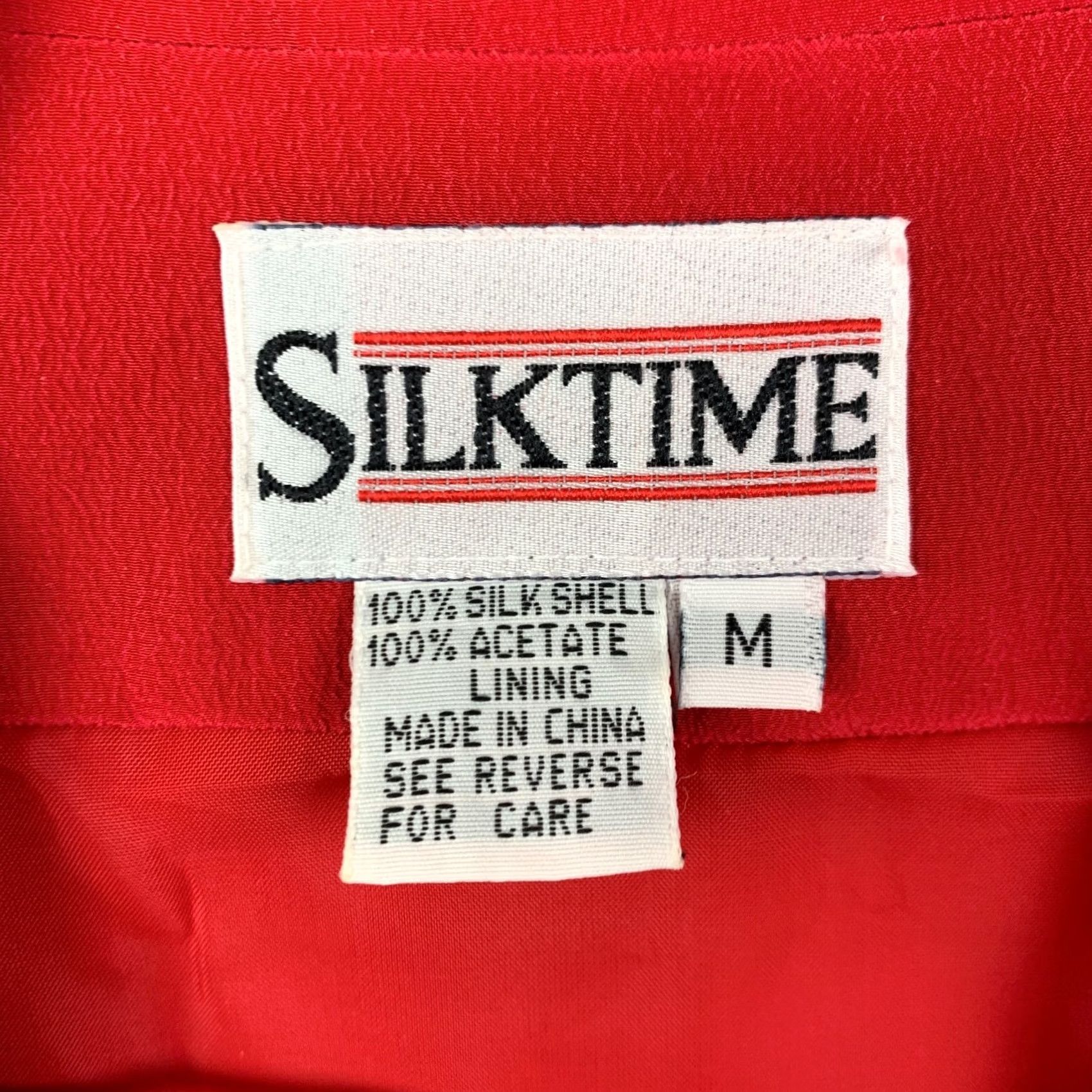 Vintage VINTAGE 1990s Silk Time Red Silk Suit Jacket Blazer One Button Womens M Size M / US 6-8 / IT 42-44 - 4 Thumbnail