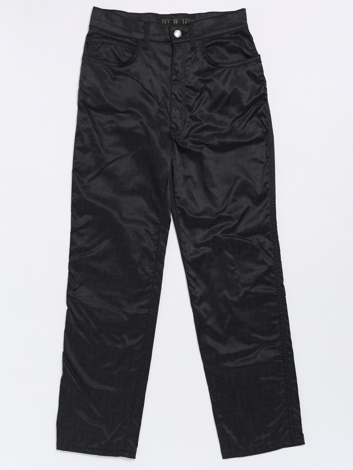 Fendi Vintage Fendi Black Monogram Nylon Pants Size 28" / US 6 / IT 42 - 1 Thumbnail