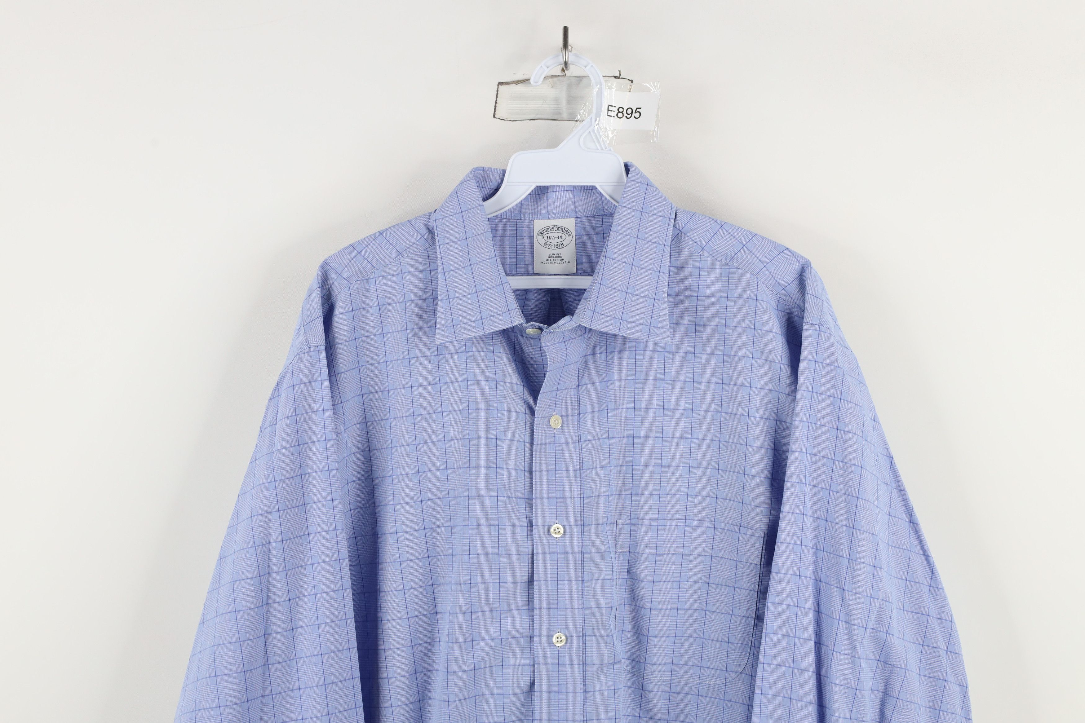 Brooks Brothers × Vintage Vintage 90s Brooks Brothers Fit Non Iron Button Shirt Plaid Size US M / EU 48-50 / 2 - 2 Thumbnail