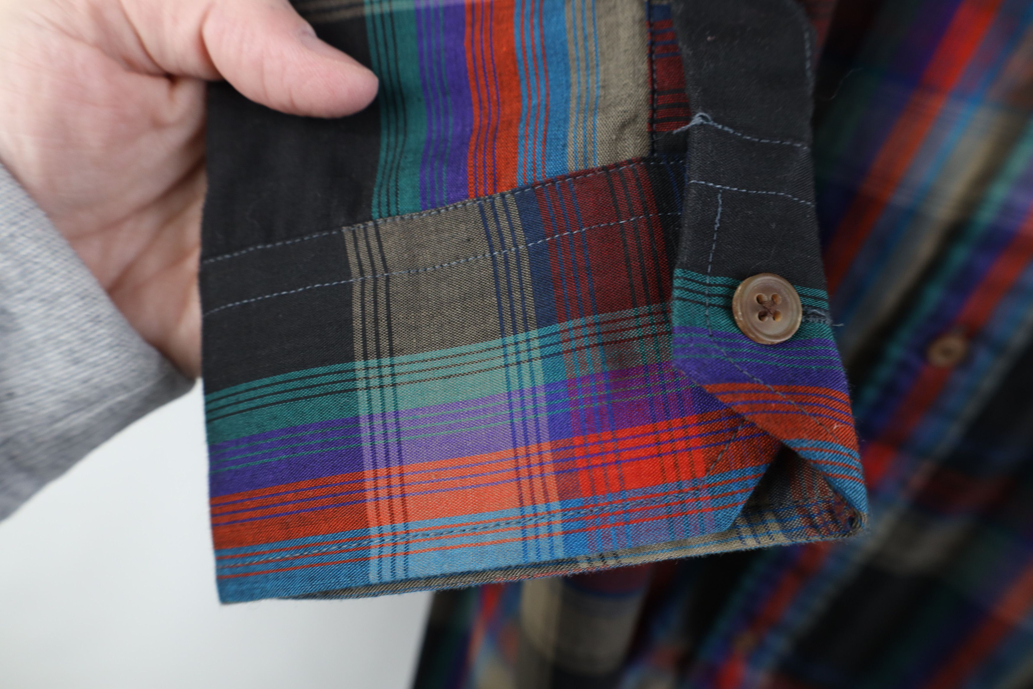 Vintage Vintage 70s 80s Streetwear Button Shirt Rainbow Plaid Size US L / EU 52-54 / 3 - 7 Thumbnail