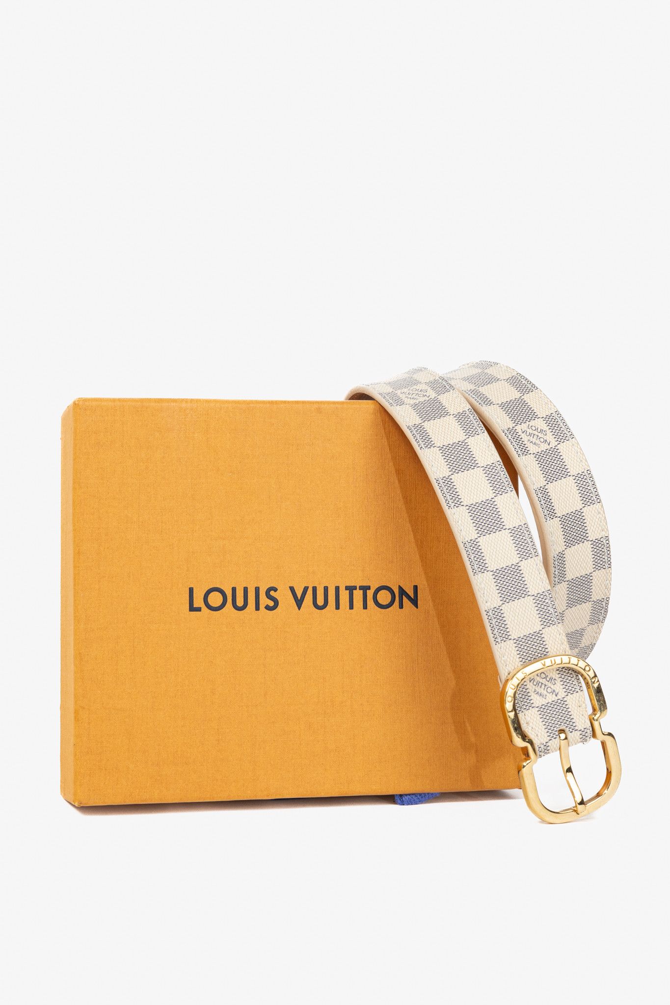 Louis Vuitton Louis Vuitton Damier Azur Canvas Mini Belt Size ONE SIZE - 6 Thumbnail