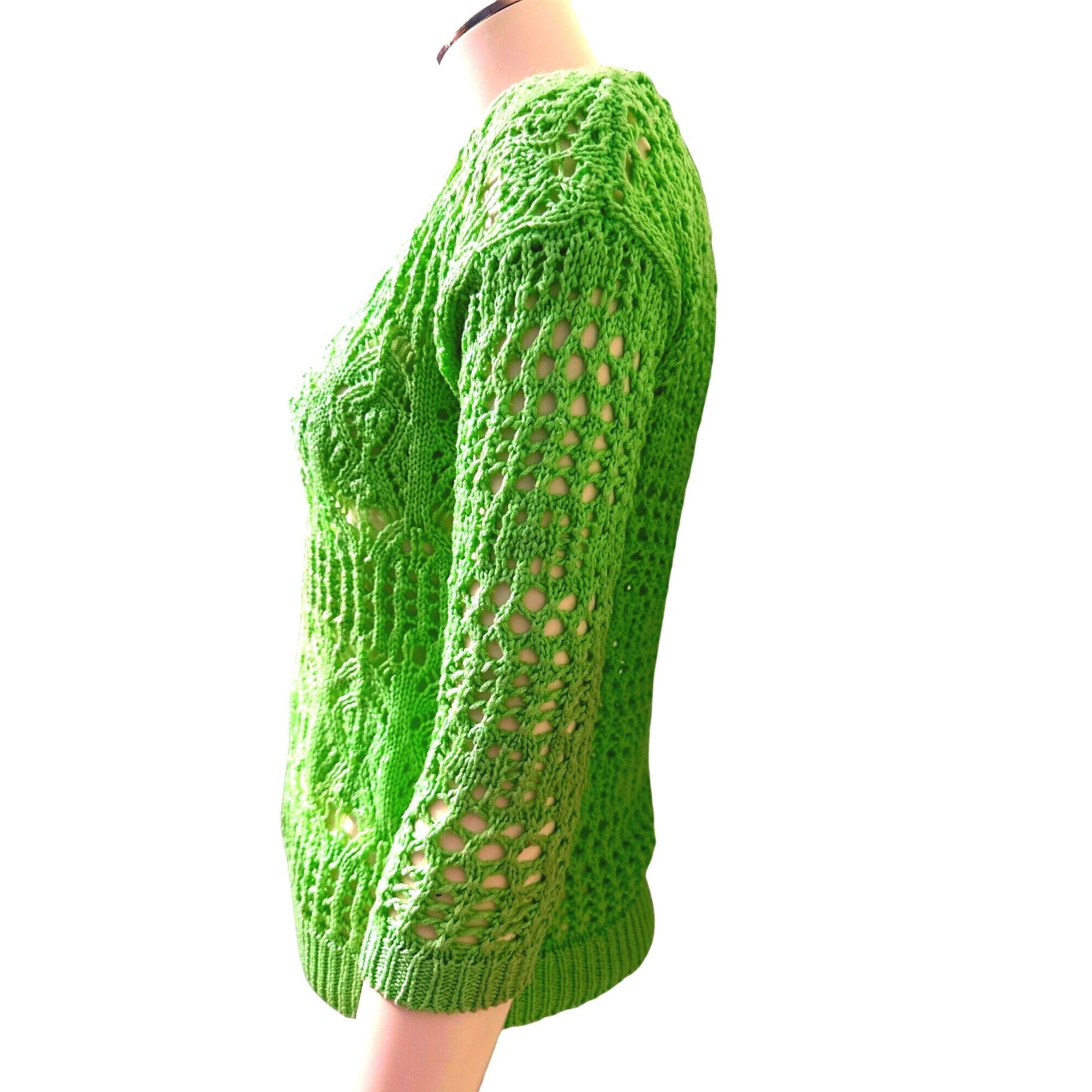 Aeropostale Aeropostale Lime Green Long Sleeve All Acrylic Knitted Sweat Size S / US 4 / IT 40 - 2 Thumbnail