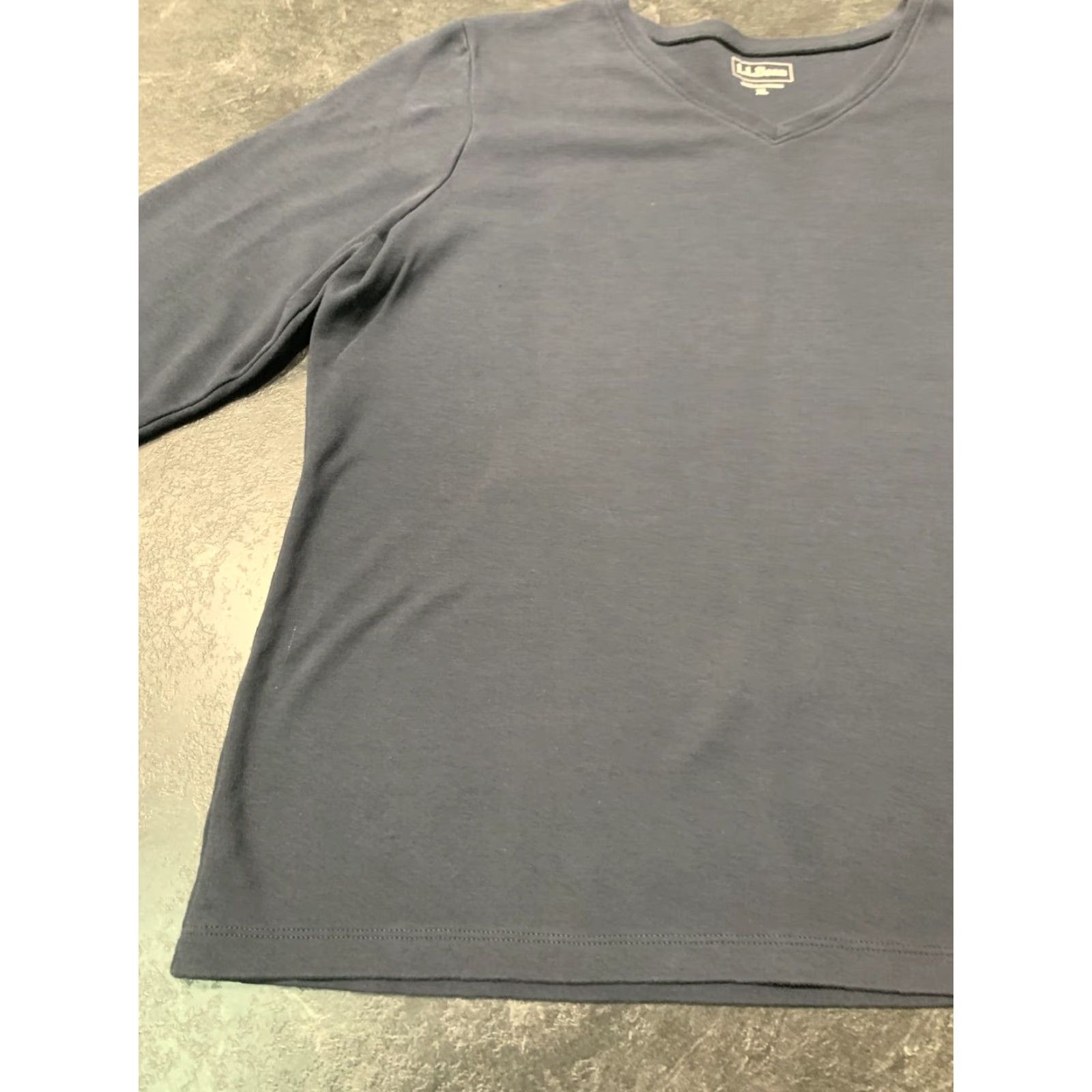 Vintage L.L. Bean Women's Blouse Shirt XL Cotton V-Neck 3/4 Sleeve Blue Casual Workwear Size XL / US 12-14 / IT 48-50 - 4 Thumbnail