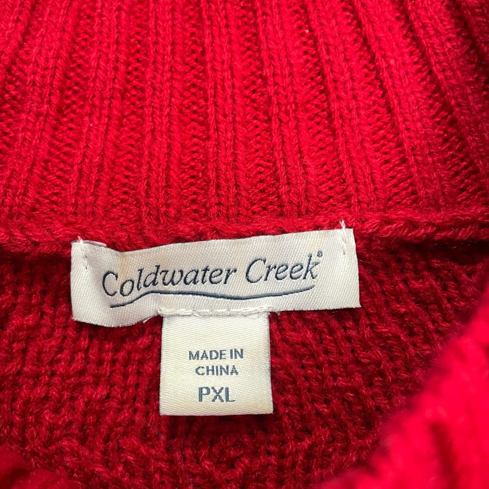 Coldwater Creek Coldwater Creek Sweater Adult PXL Red Mock Neck Knit Solid Breathable Stretch Womens Size XL / US 12-14 / IT 48-50 - 4 Thumbnail