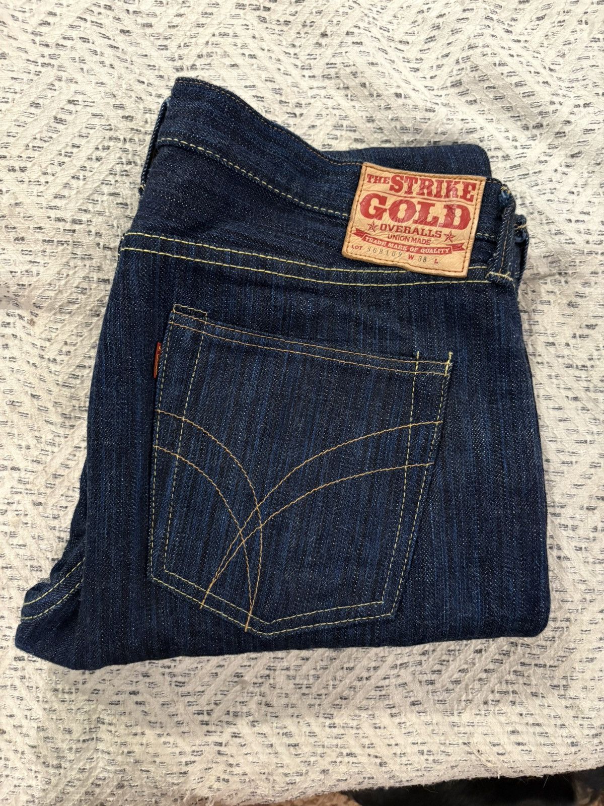 The Strike Gold THE STRIKE GOLD 8109 "SHOWER SLUB" SLIM TAPERED JEANS Size US 38 / EU 54 - 1 Thumbnail