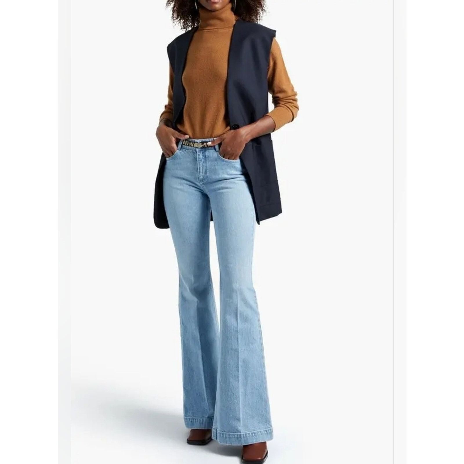 Stella McCartney Stella Mccartney Salt & Pepper Belted Mid-Rise Jeans 27 Size 27" / US 4 / IT 40 - 1 Thumbnail