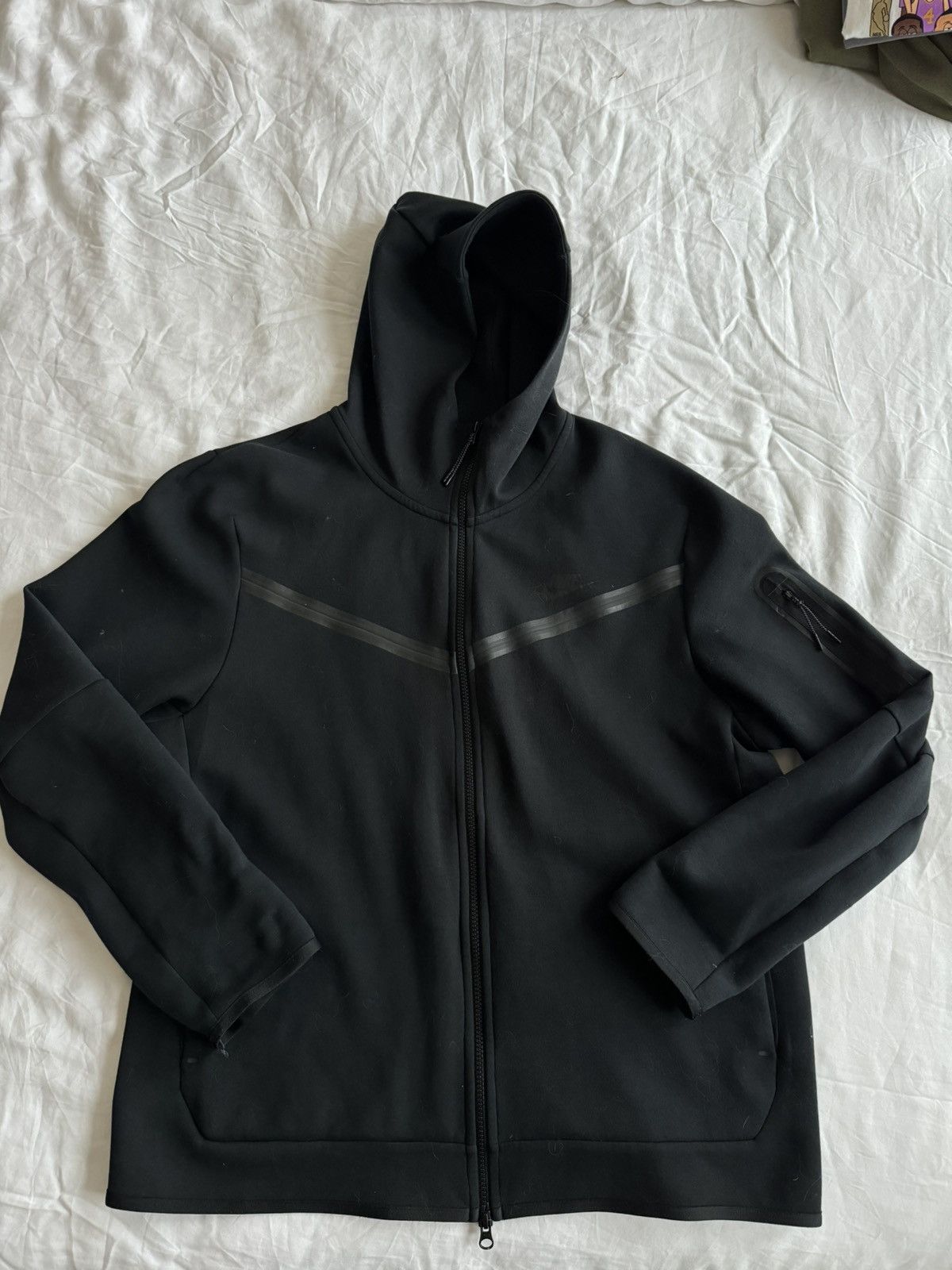 image of Nike Tech Black Zip-Up Light Jacket, Men's (Size XL)